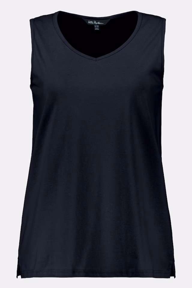 2 Pack of V-Neck Cotton Knit Tanks - Stripe, Solid