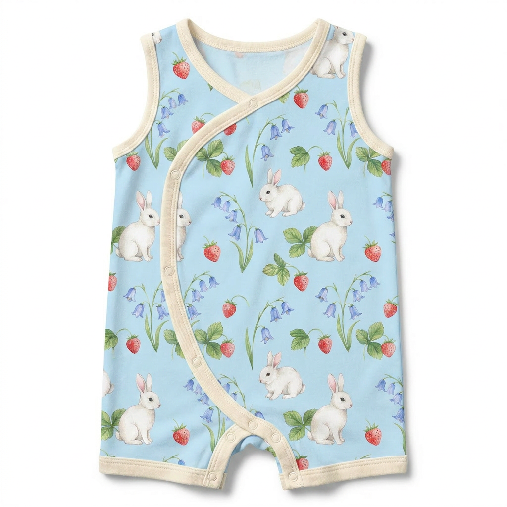 Low Minimum Two Tone Patchwork Soft Breathable Cotton Loose Fit Easy Change Baby Romper Bodysuit Summer Daycare Sleeping Party