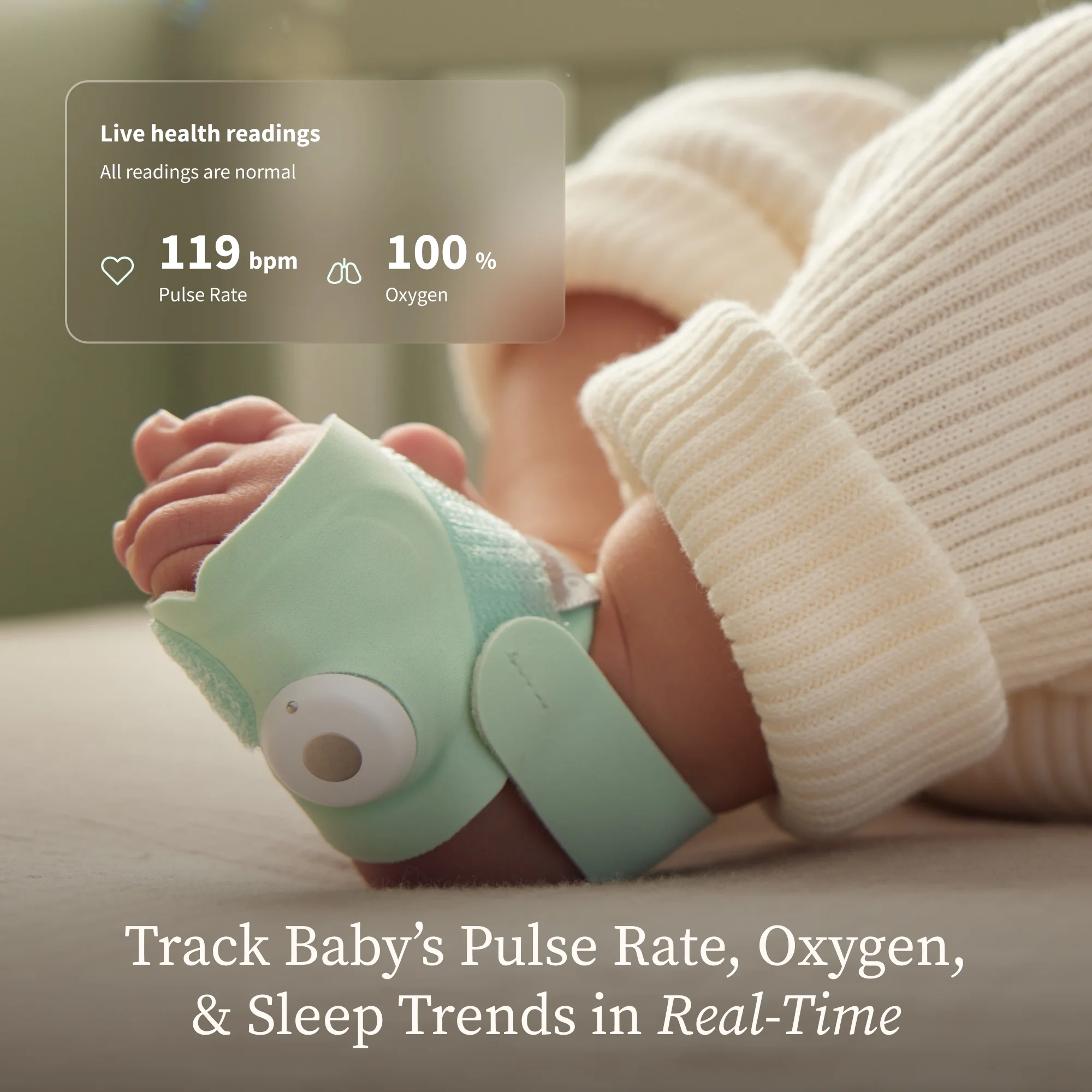 Dream Duo (3rd Gen) �C FDA-Cleared, All-in-One Smart Baby Monitoring with Sock 2K HD Cam(Mint) - Image 6