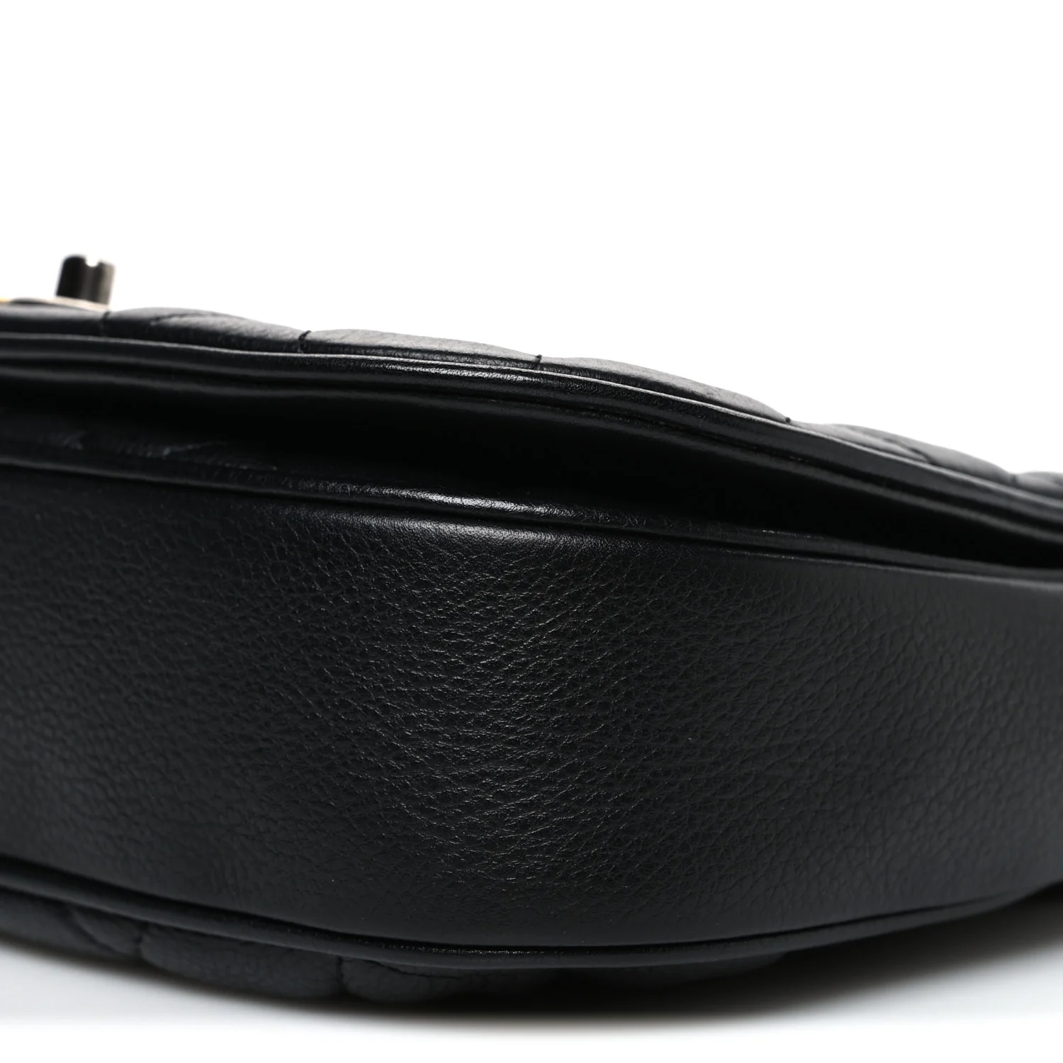 Calfskin Quilted Casual Pocket Messenger Flap Black