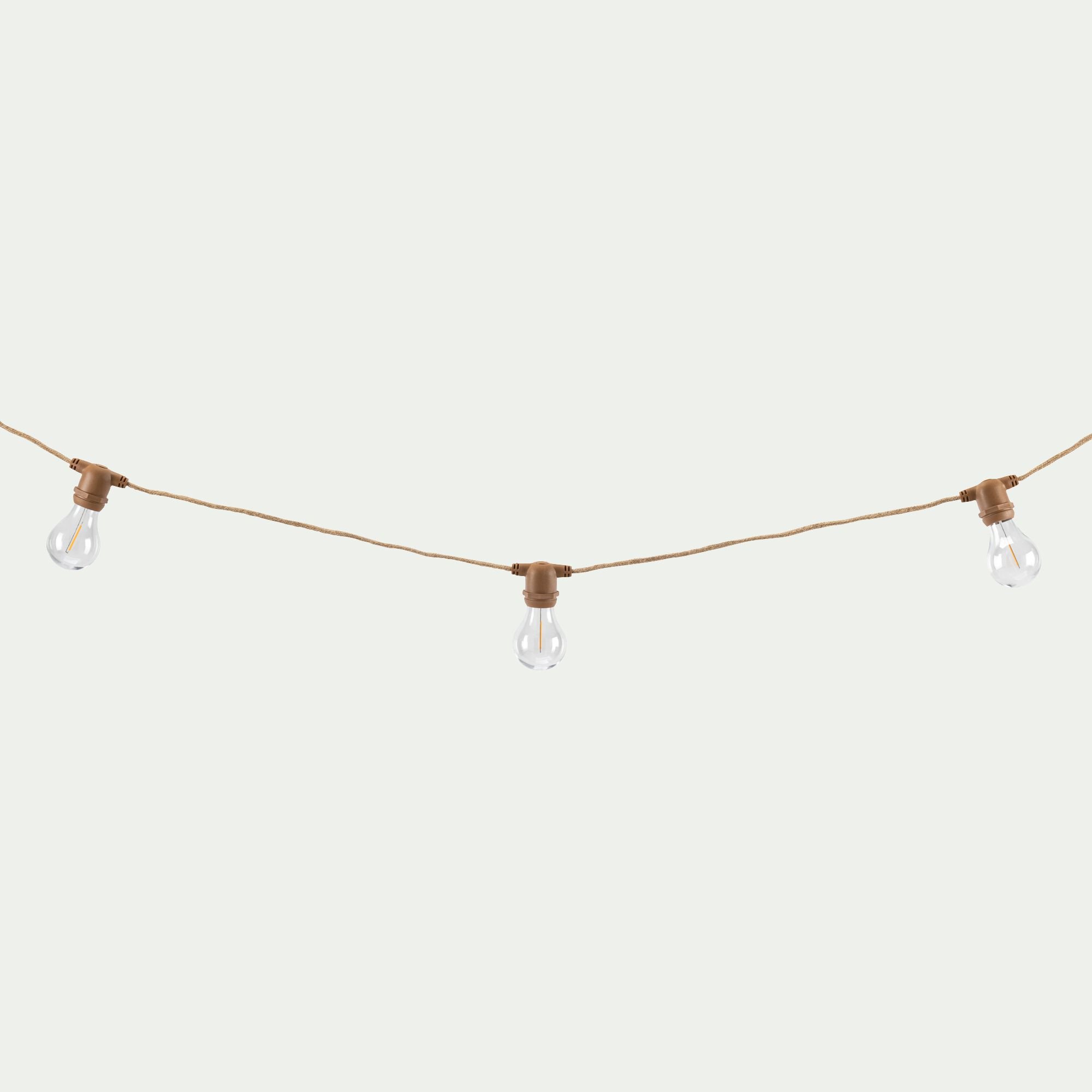 ALLEGRA - Guirlande lumineuse solaire en jute - naturel 8m