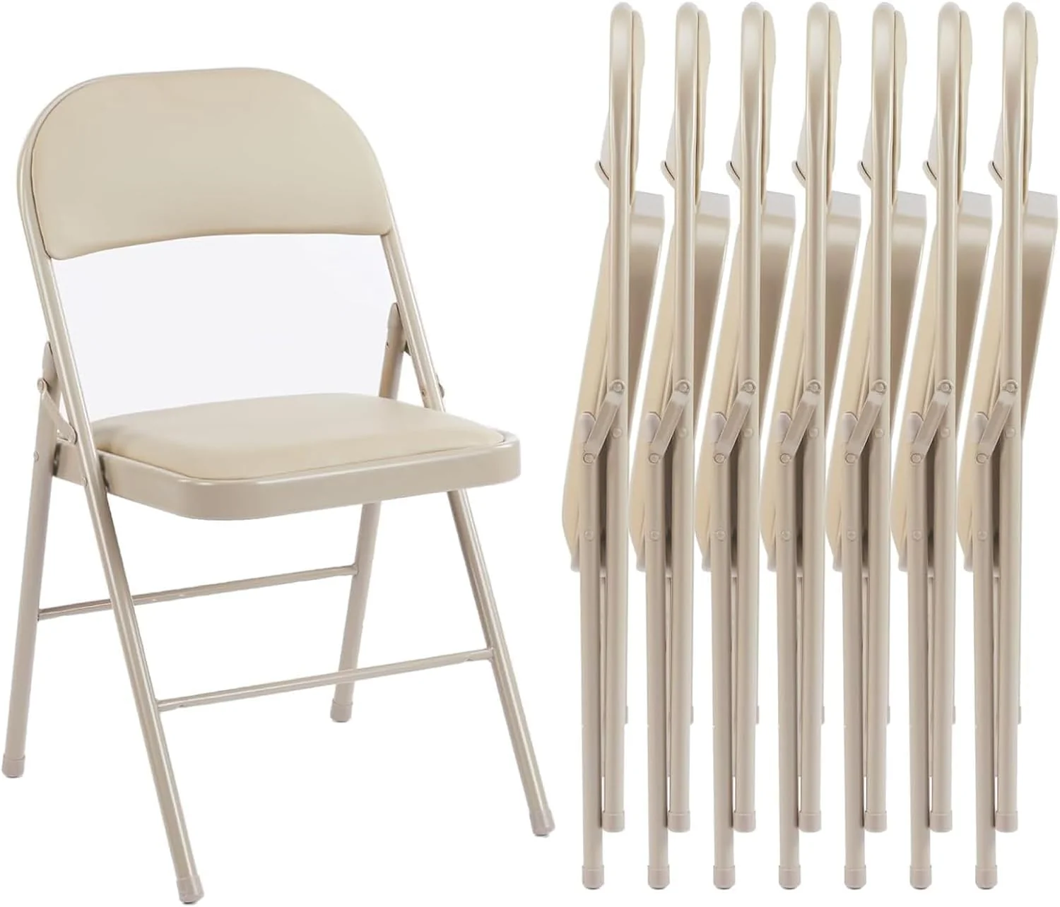Lot de 12 chaises pliantes Sweetcrispy, chaises pliantes rembourrées en cuir, chaises pliantes robustes en métal