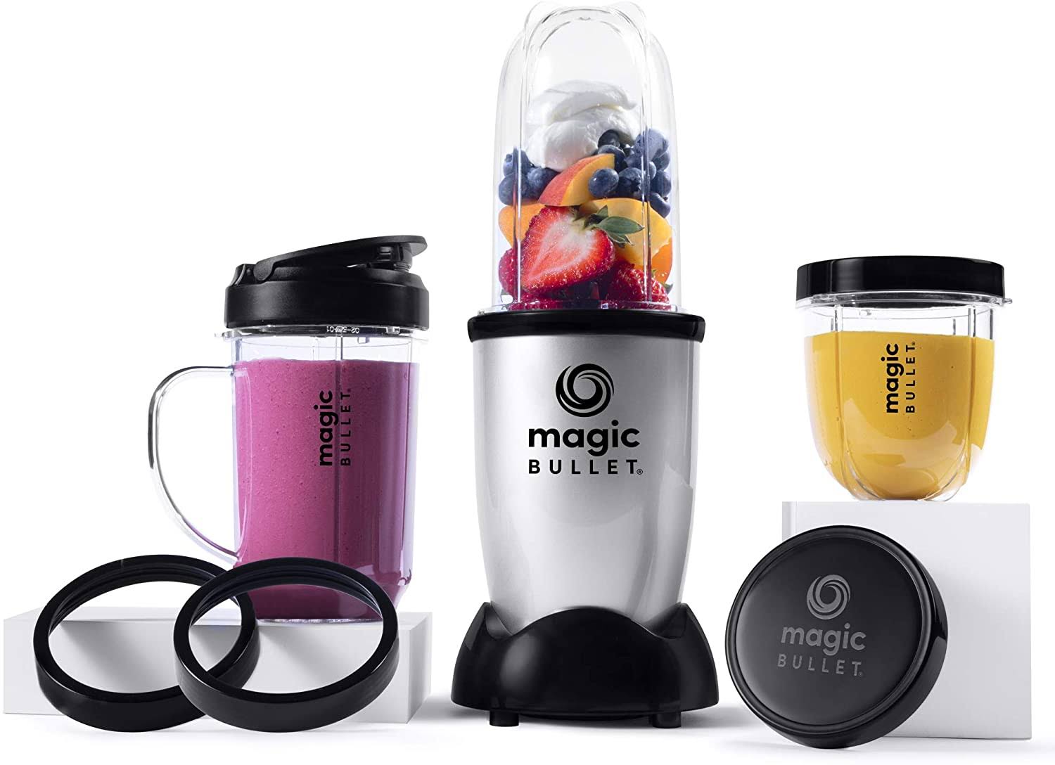 Magic Bullet Blender, Small, Silver, 11 Piece Set MBR-1101