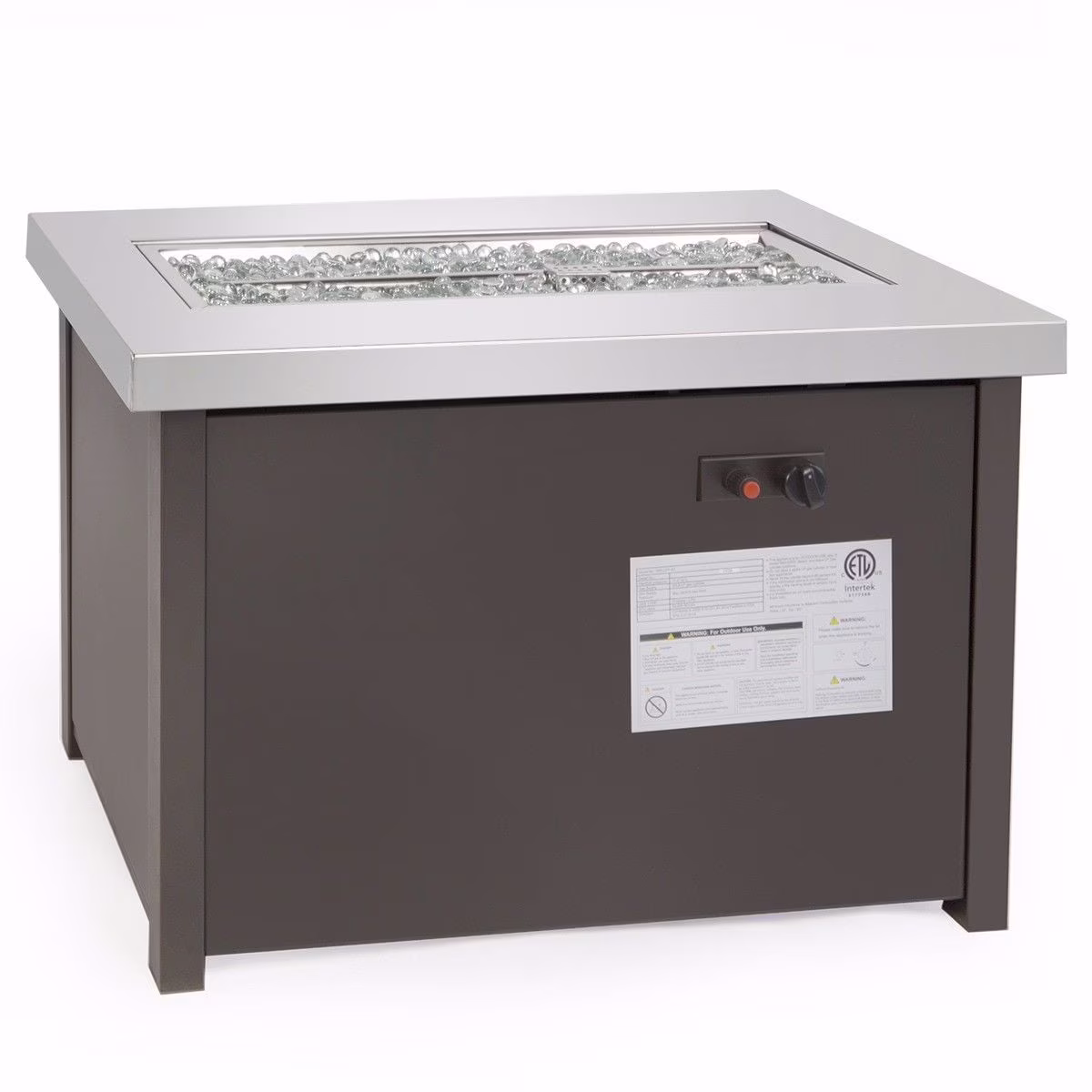 Barton Propane Fire Pit Table, 50000 BTU Gas Fire Pits Table with Lid & Glass Rock & Waterproof Cover, Outdoor Propane Firepit For Dining or Parties, Outside, Patio, Garden, Yard