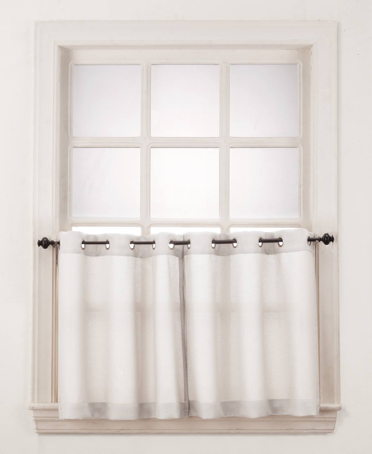 No. 918 Montego Grommet Textured Kitchen Curtain Tier Pair, 56