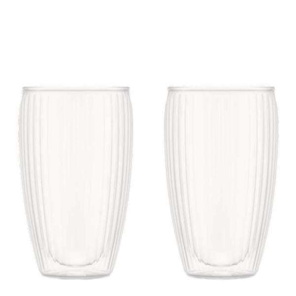 Pavina glass 45 cl 2 stk klar med riller
