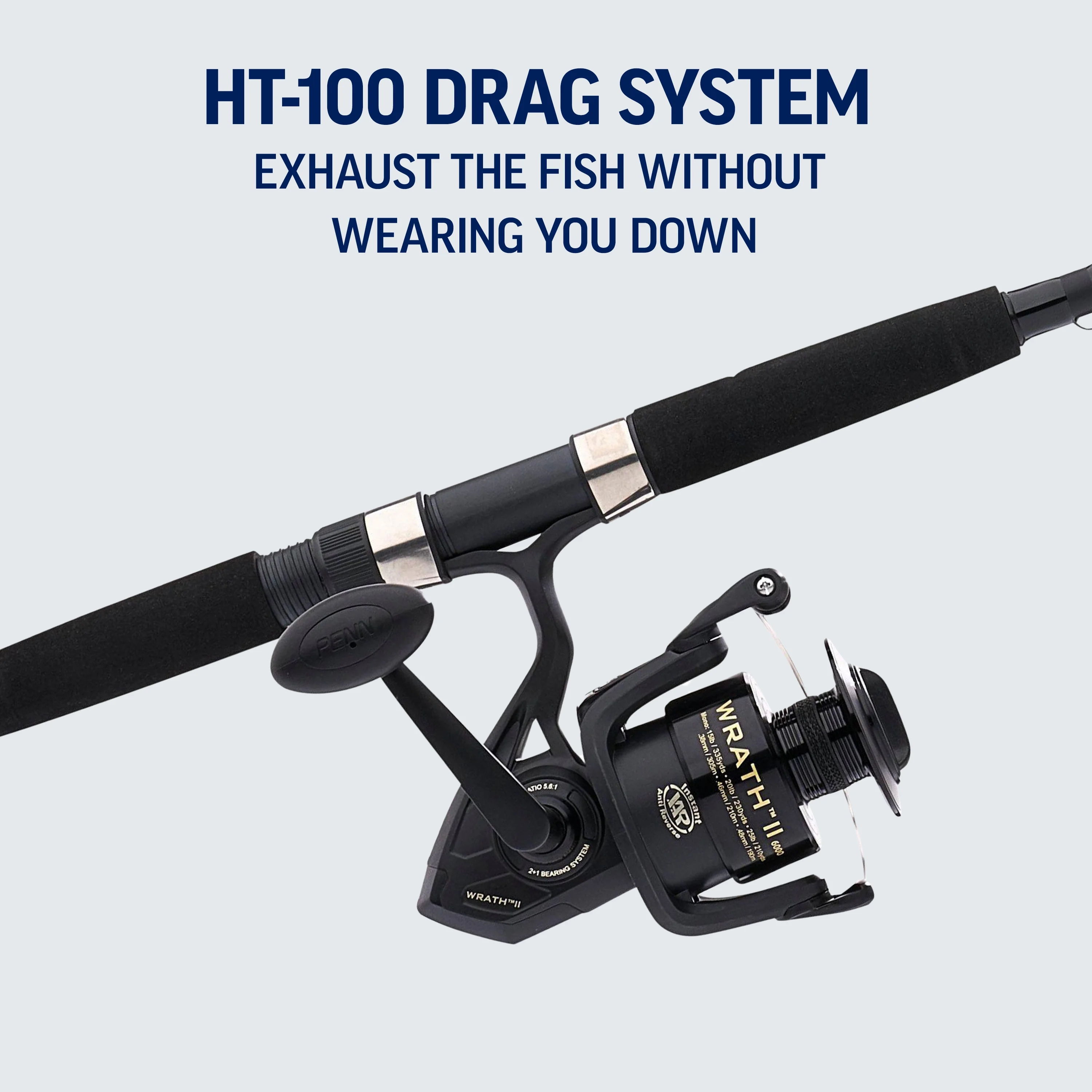 Wrath II Fishing Spinning Combos, 7' Medium Heavy Rod, 5000 Reel - Image 5