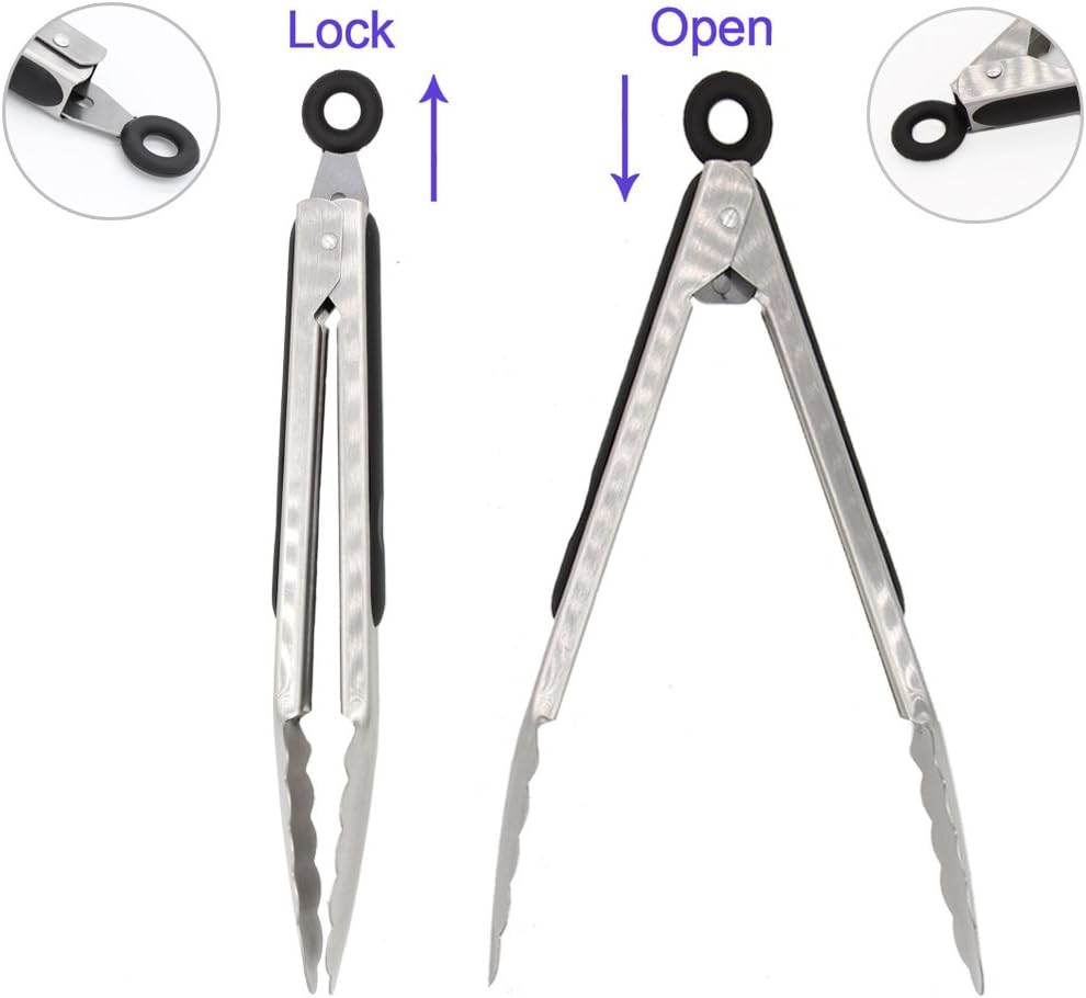 304 Stainless Steel Kitchen Cooking Tongs, 9