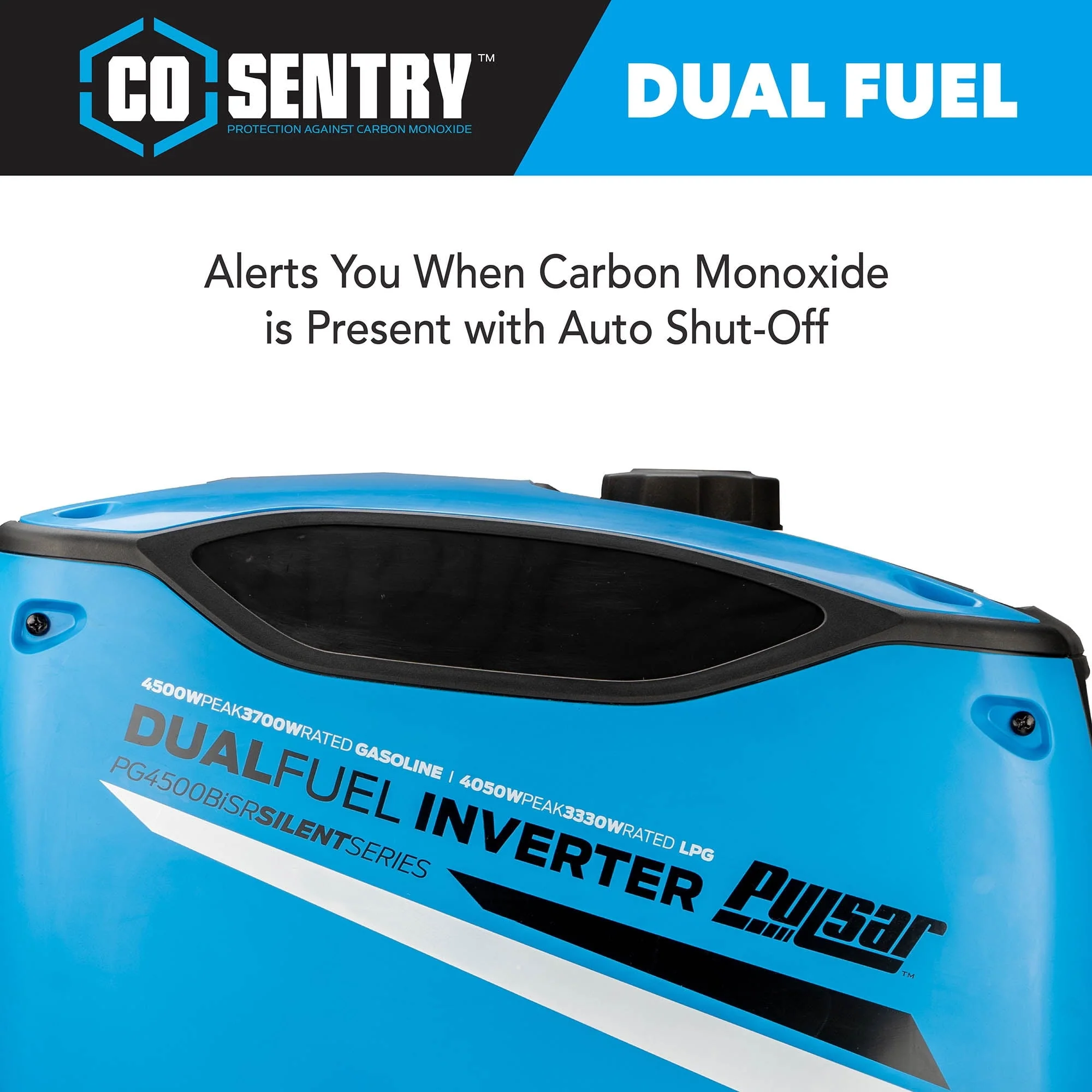 Pulsar 4,500-Watt Dual-Fuel Inverter Generator with Remote Start and CO Sentry