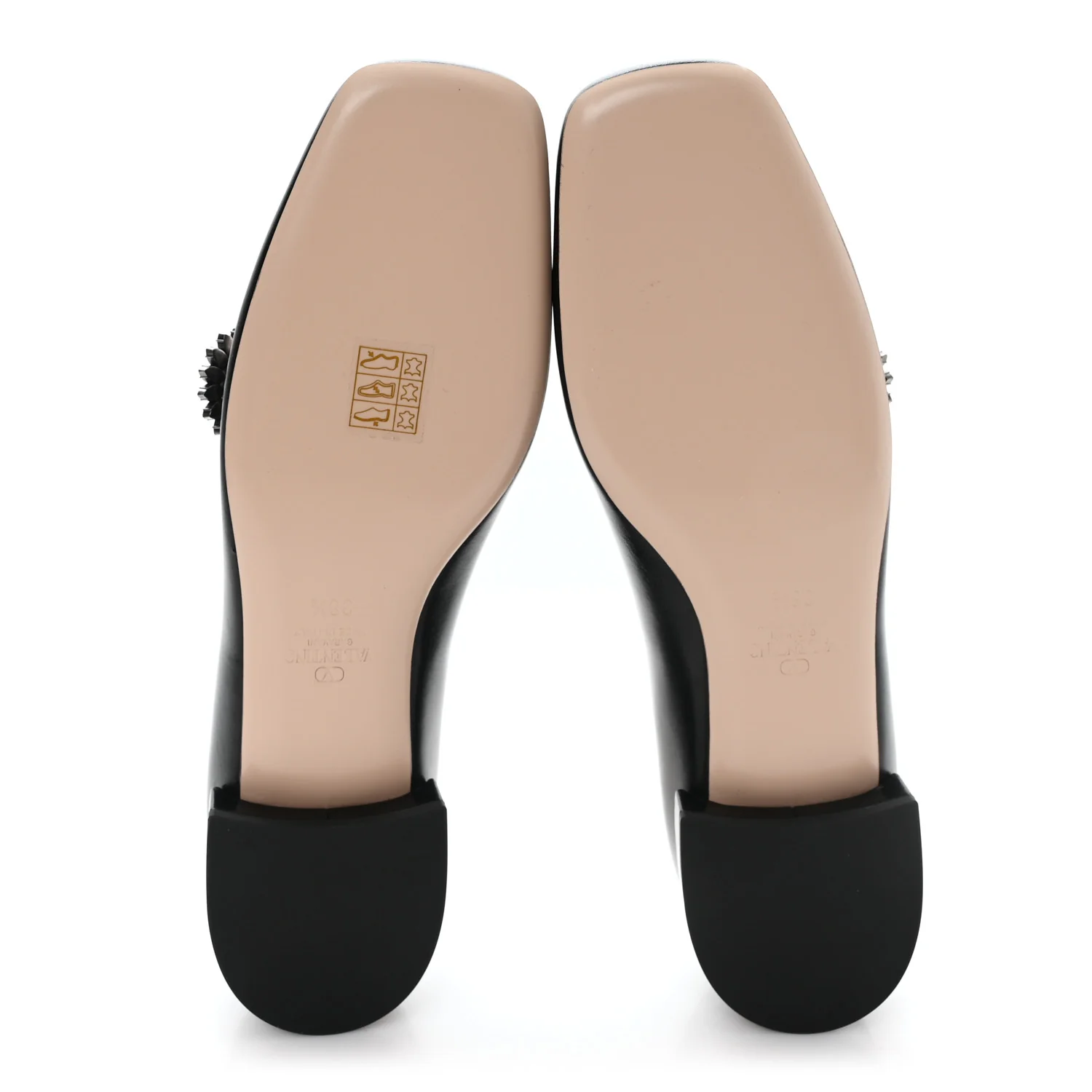Kidskin Jewel Button Mary Jane Flats  38.5 Black Pink