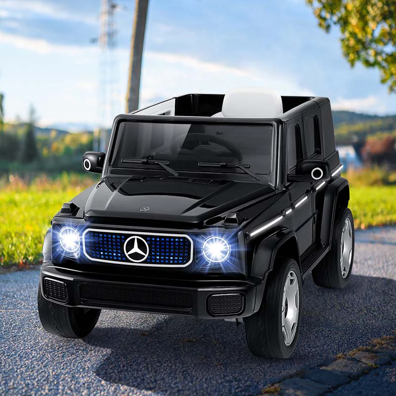 12V 4WD Kids Ride On Car, Licensed Mercedes-Benz EQG Battery Powered Electric Vehicle with Remote Control & Music