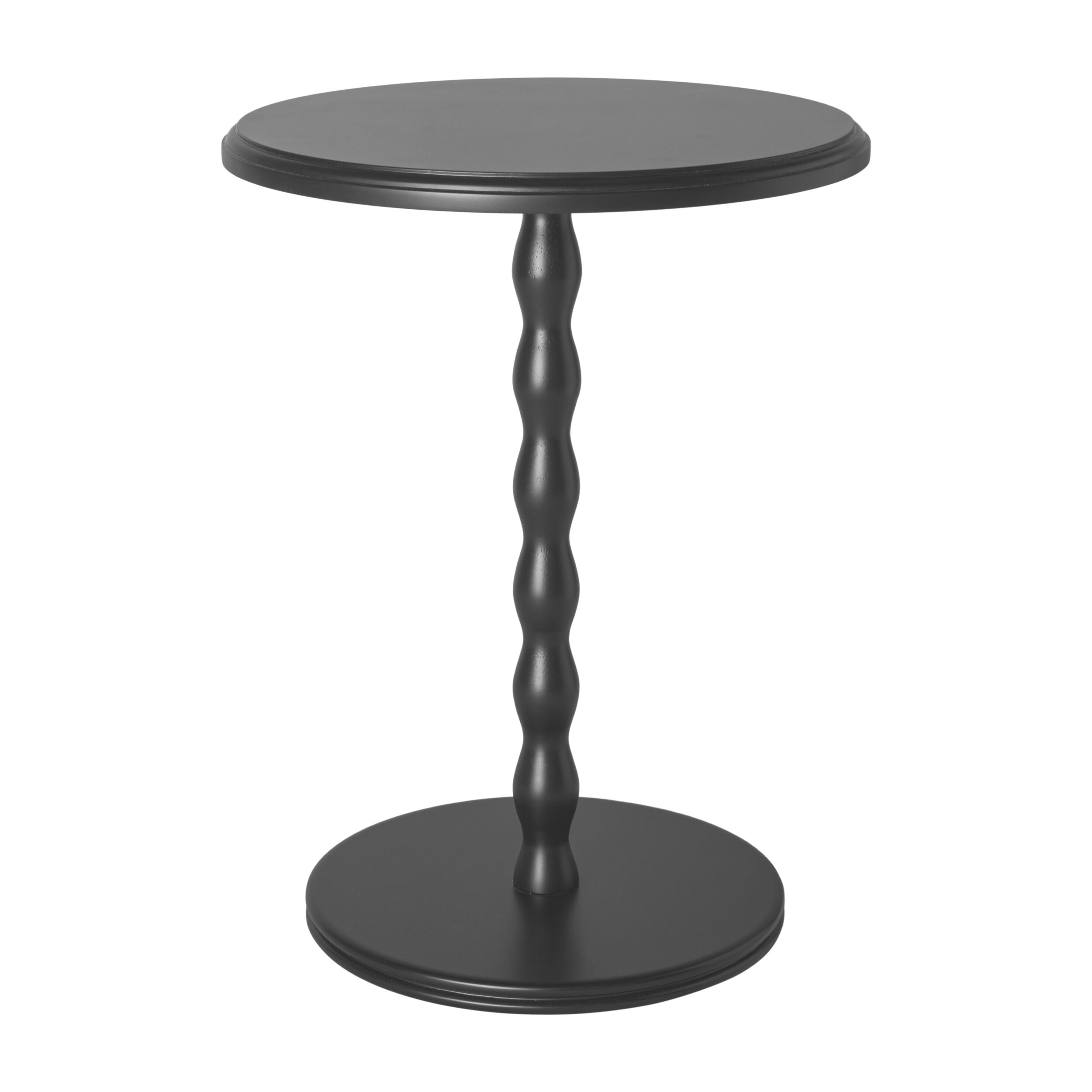 Orla Bobbin Pedestal Side Table Black