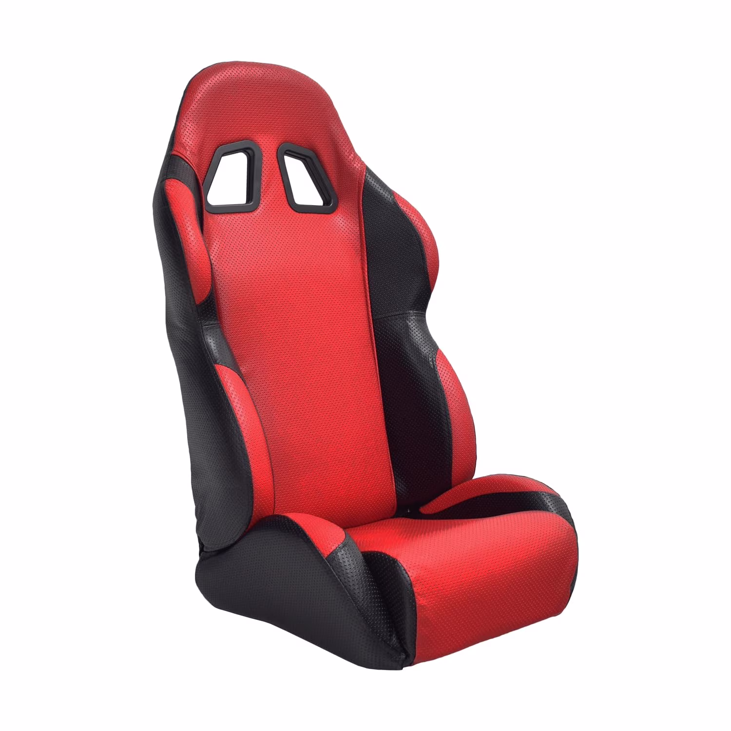 Alveytech Red Single Seat for Go - Karts - Red Padded Racing Seat with Curved Seat Back & Vents, Two Tone Red and Black Upholstery, Single Go Kart Seat, Racing Seat, Replacement Seat with Padding