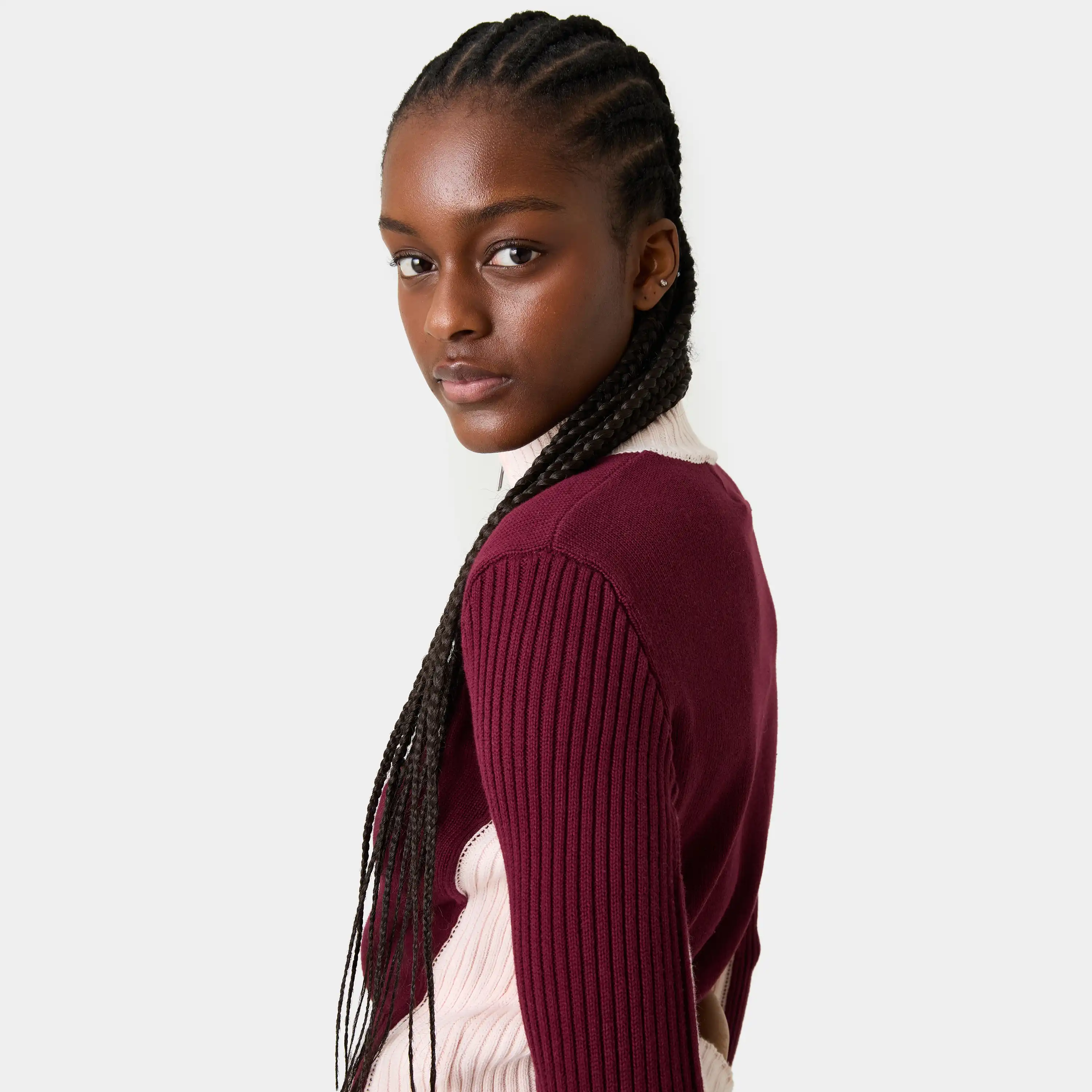 Betty Burgundy Zipper Knit