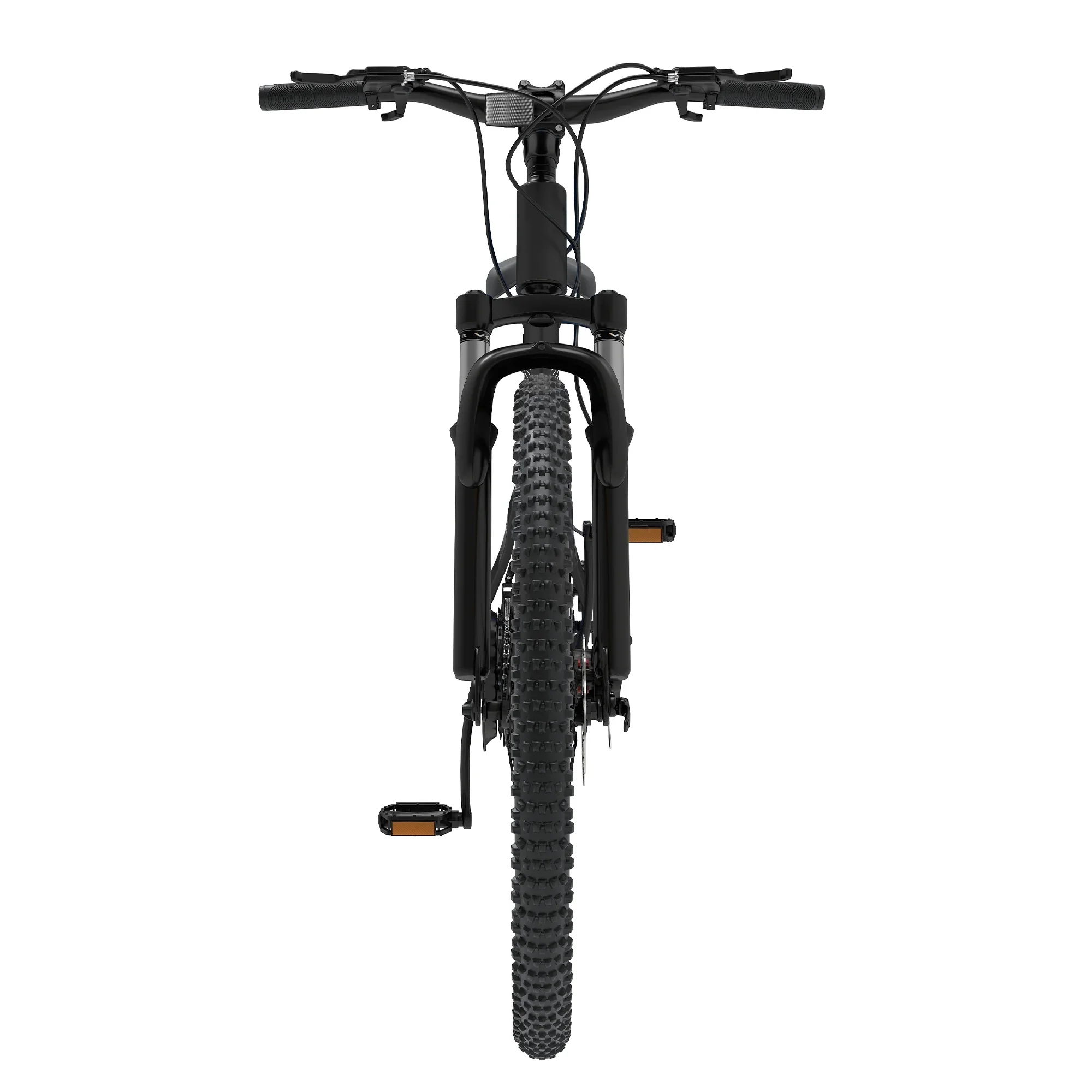 ModFusion 26-Inch Aluminum Alloy Mountain Bike, 21-Speed, Disc Brakes, Black with Brown Tires, 85% Assembled