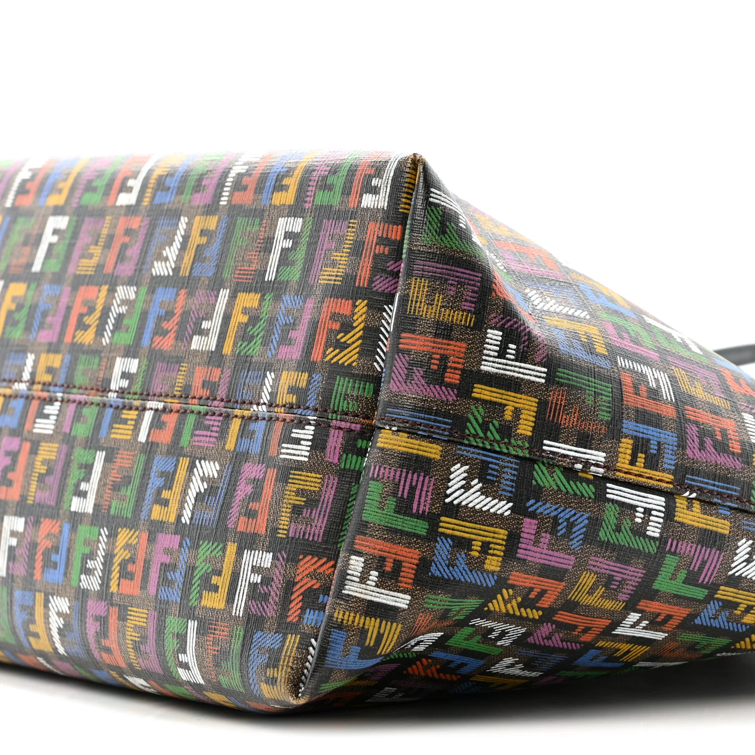 Zucca Spalmati Patent Zucchino Screen Print Medium Roll Tote Tobacco Multicolor Black