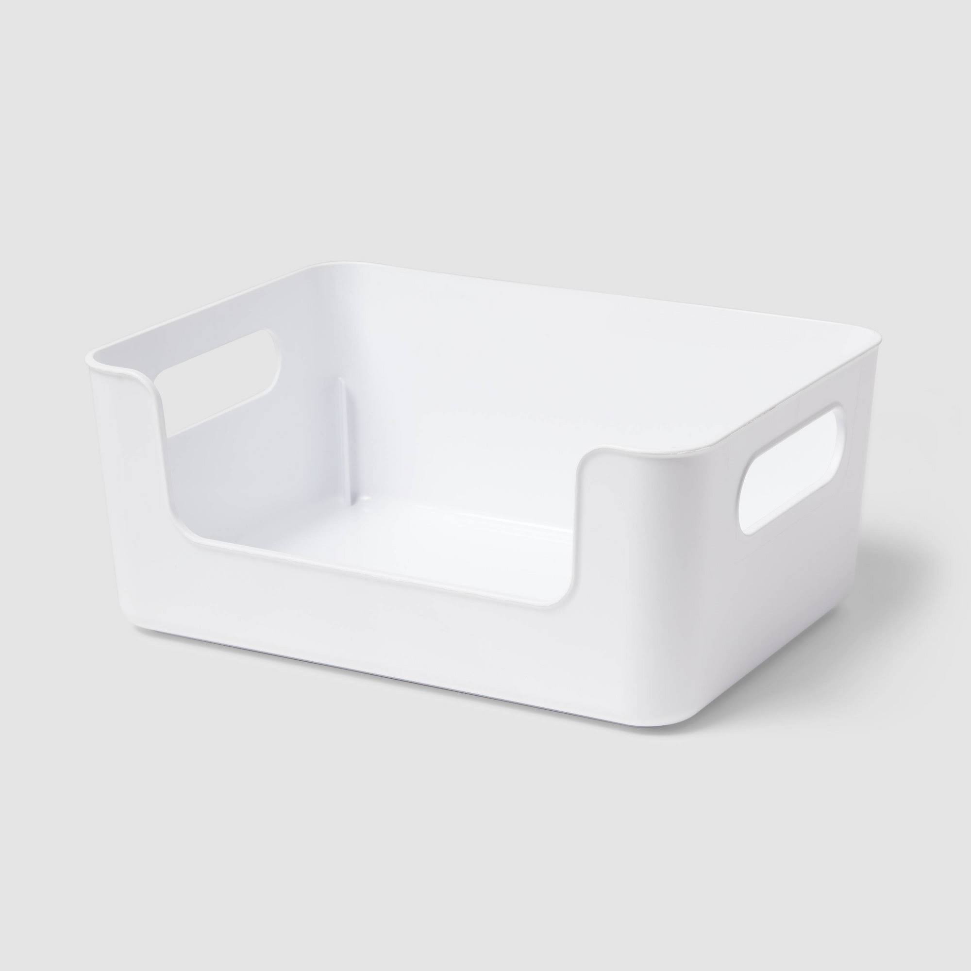 Small Plastic Open Face Pantry Bin White - Brightroom