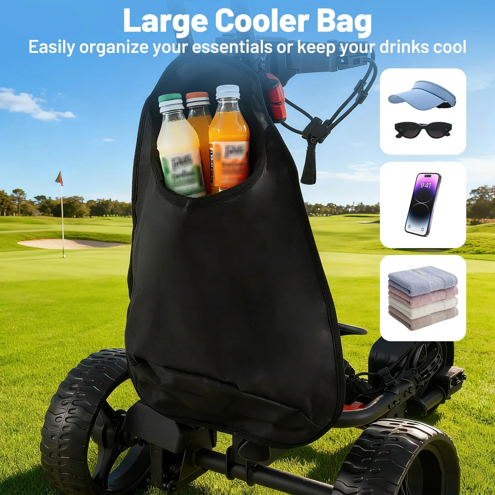 Tangkula Electric Foldable 3 Wheels Golf Cart with Adjustable Handle & 9 Speed Settings