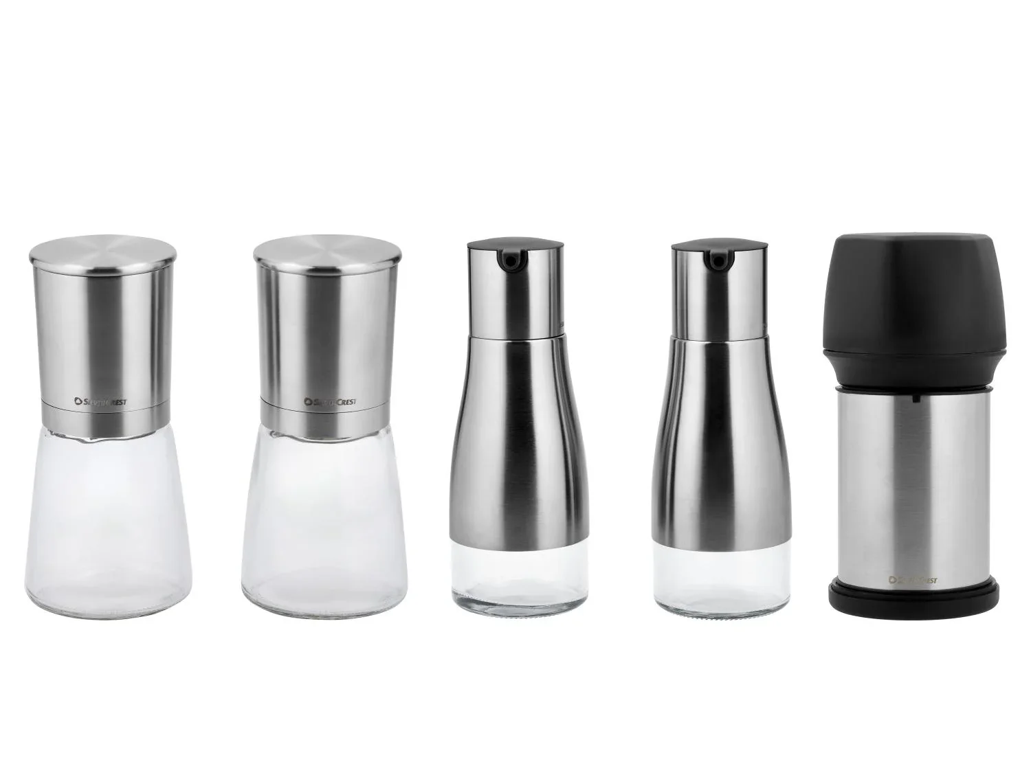 SILVERCREST Set de moulins  sel et  poivre ou Set de distributeurs  huile et  vinaigre ou Rpe