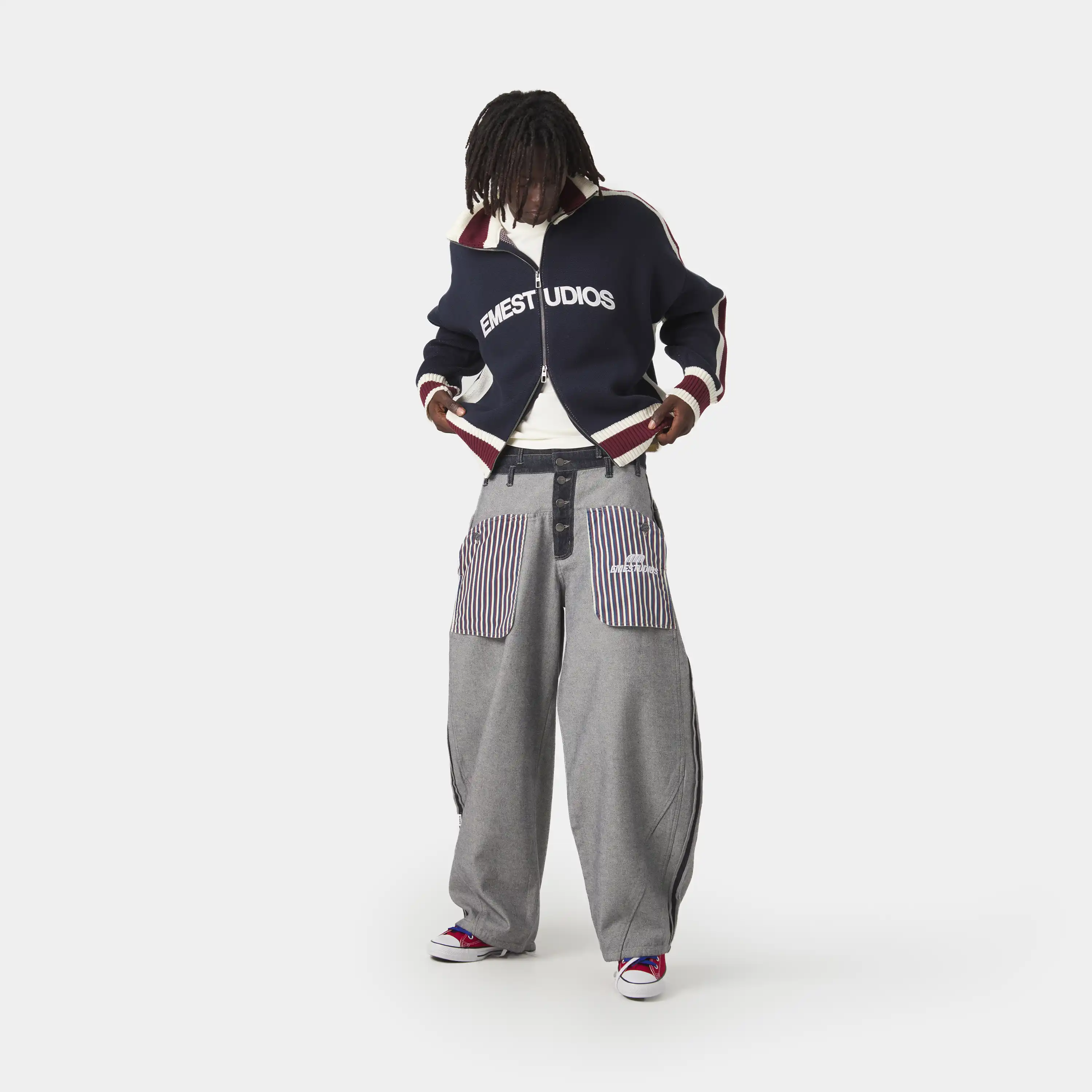 Echellor Navy Zipper Knit