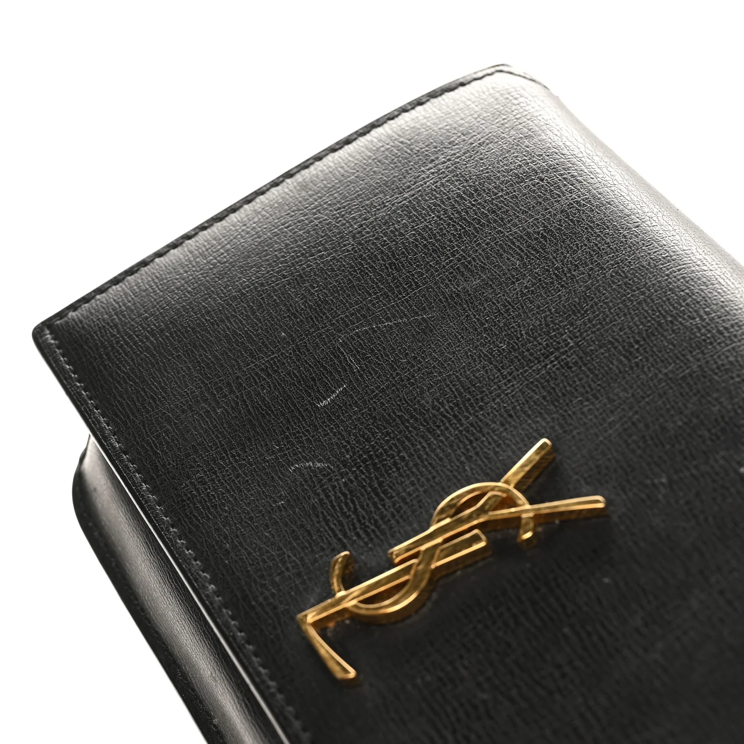 Smooth Calfskin Monogram Phone Holder Crossbody Black
