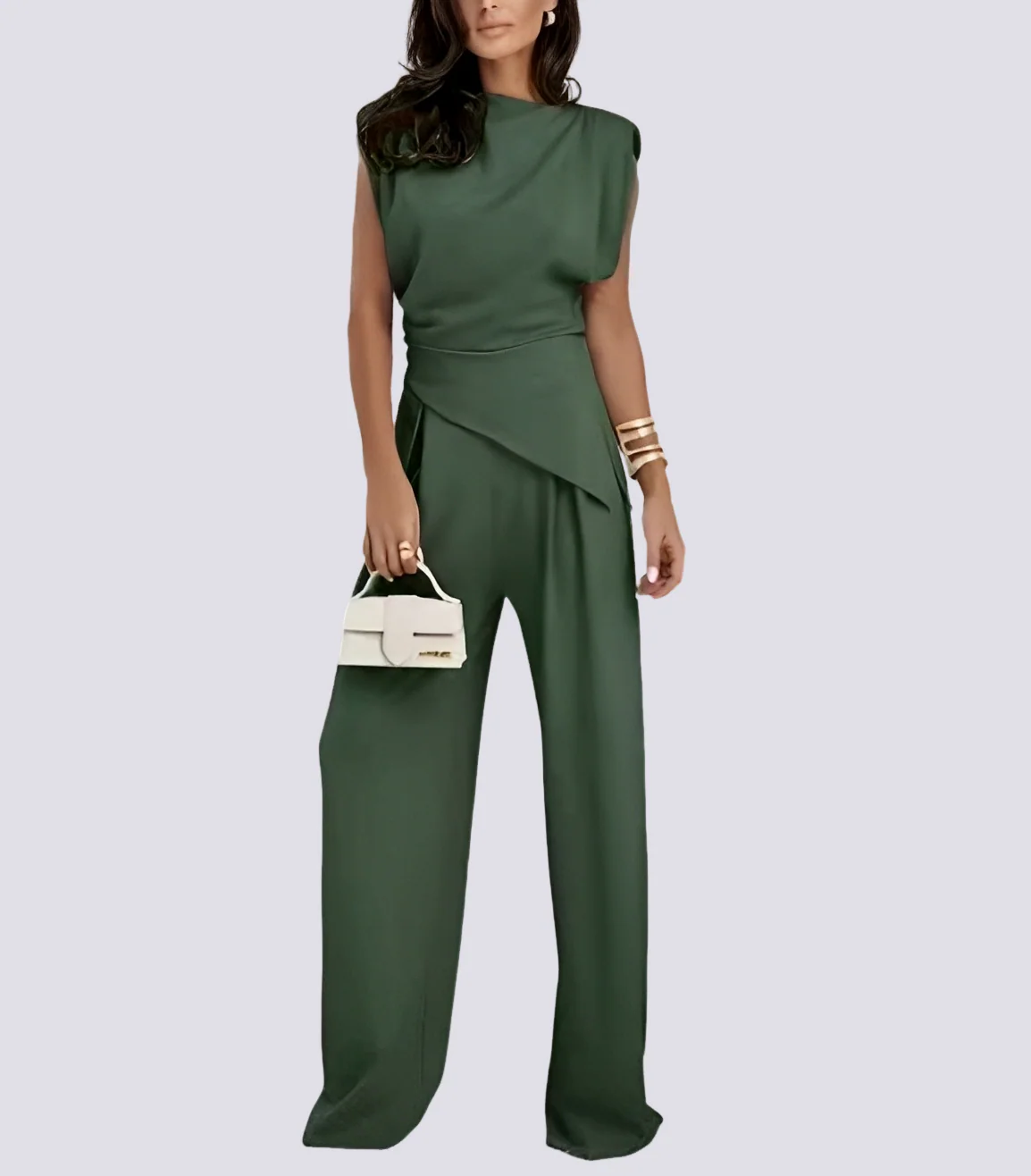 Fannie - Ensemble Asymétrique Sans Manches 2 Pièces