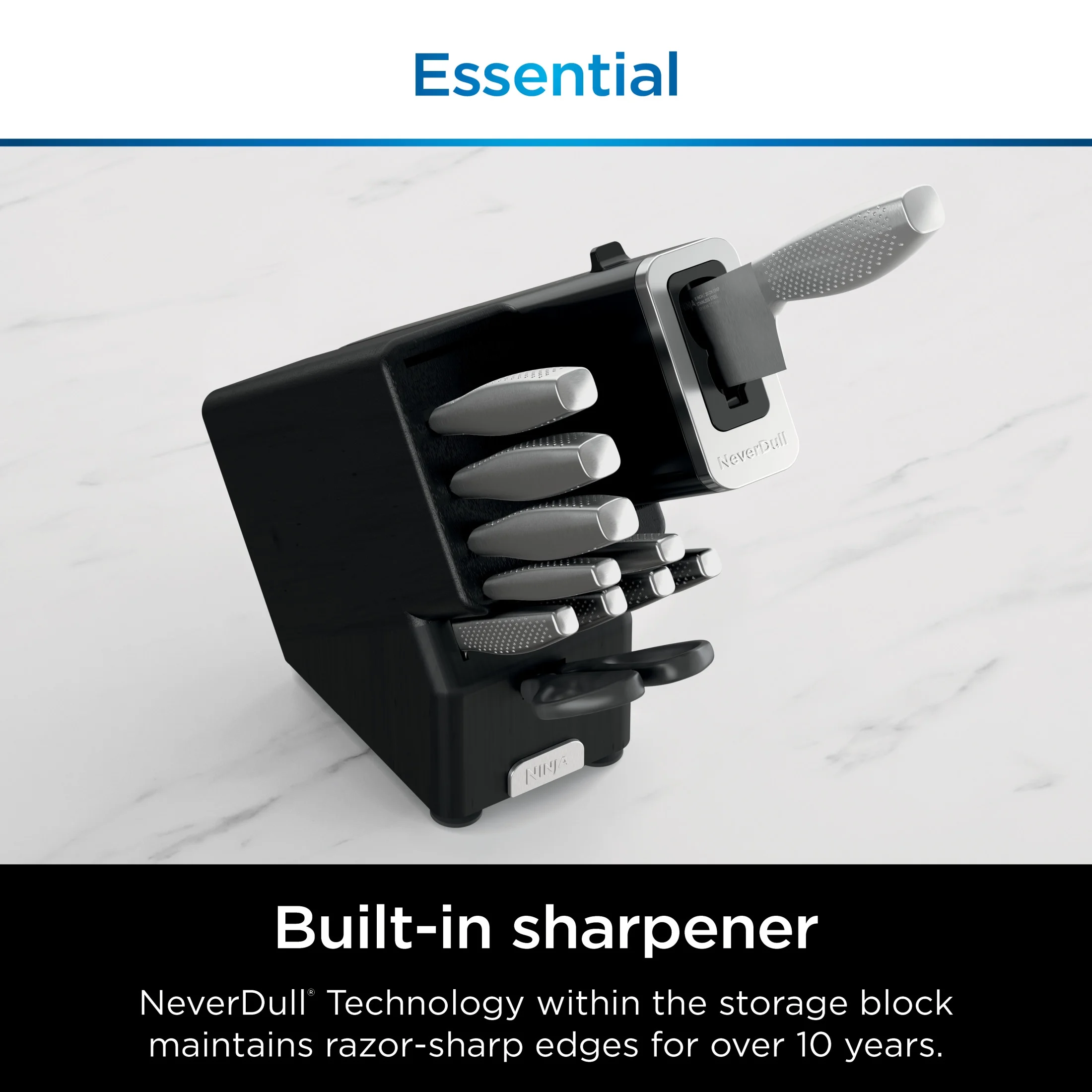 NeverDull Essential 12-Piece Stainless Steel Knife Set with Built-in Sharpener, K22012(1) - Image 7