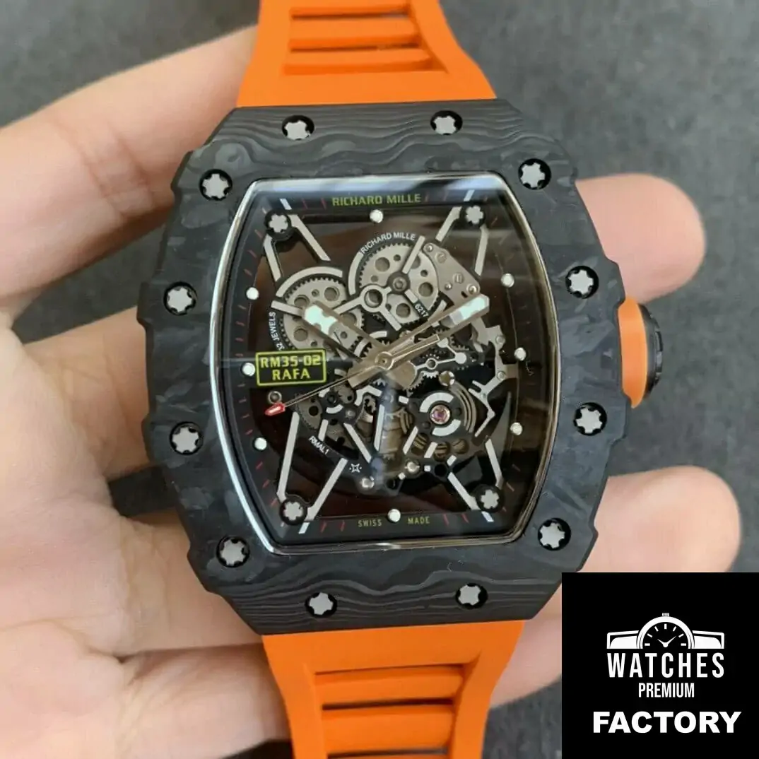 Richard Mille RM35-02 KV Factory Orange Rubber Strap