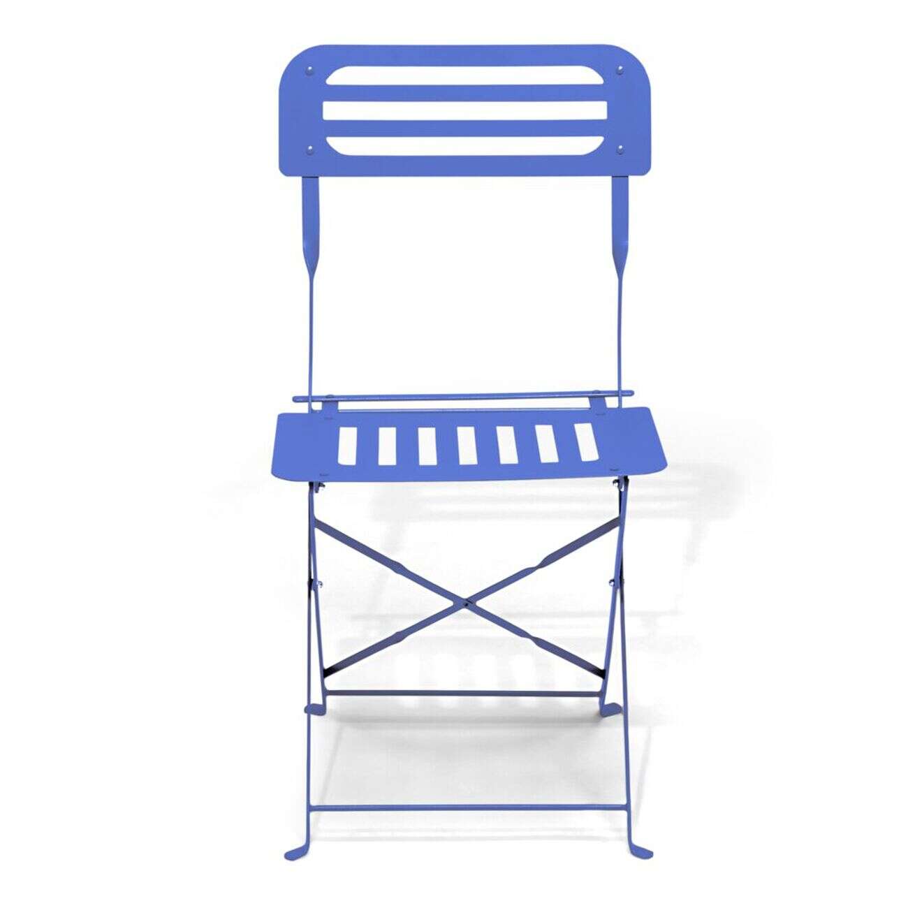 Chaise de jardin pliante Rio acier bleu 41xP46xH81cm