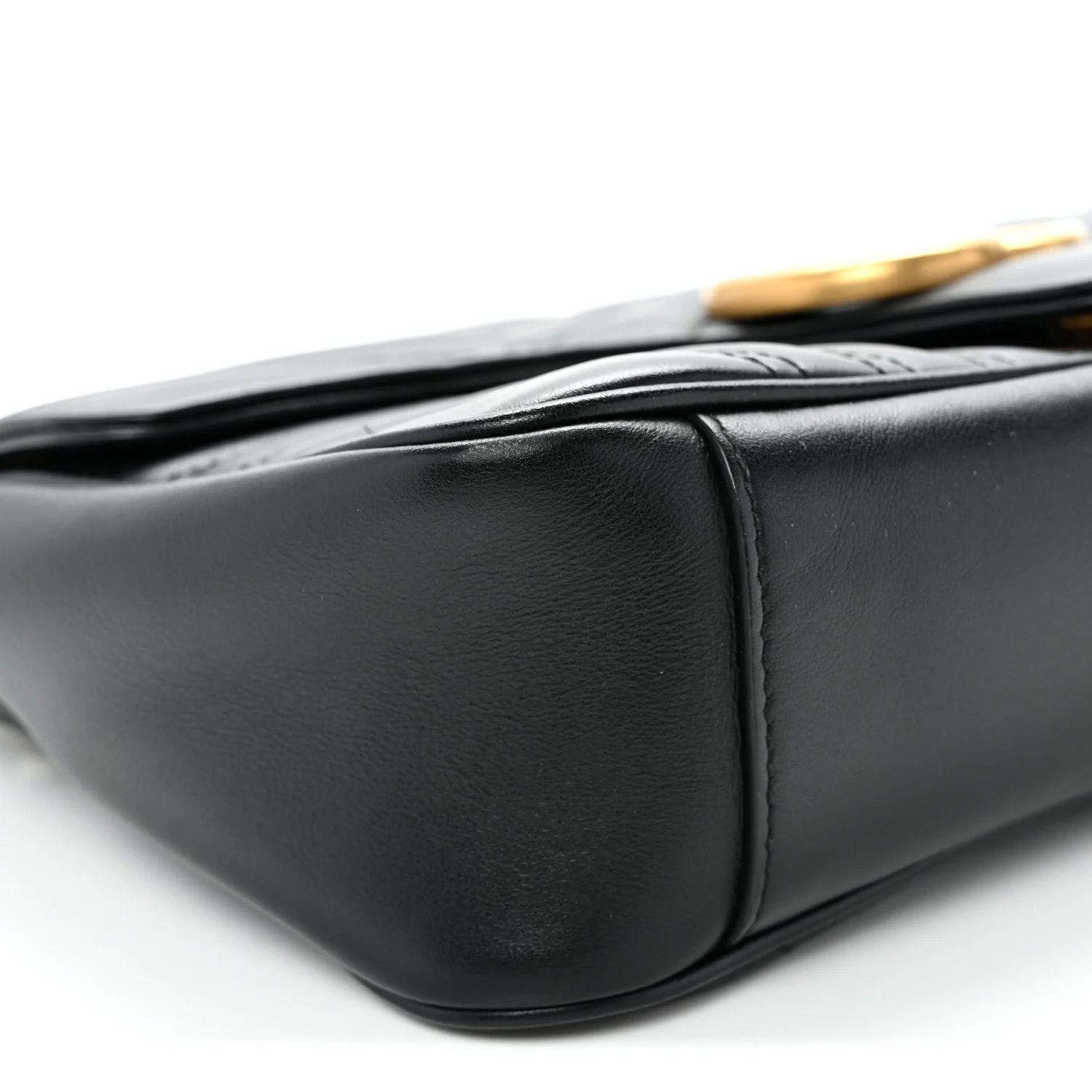 Calfskin Matelasse Small GG Marmont Shoulder Bag Black