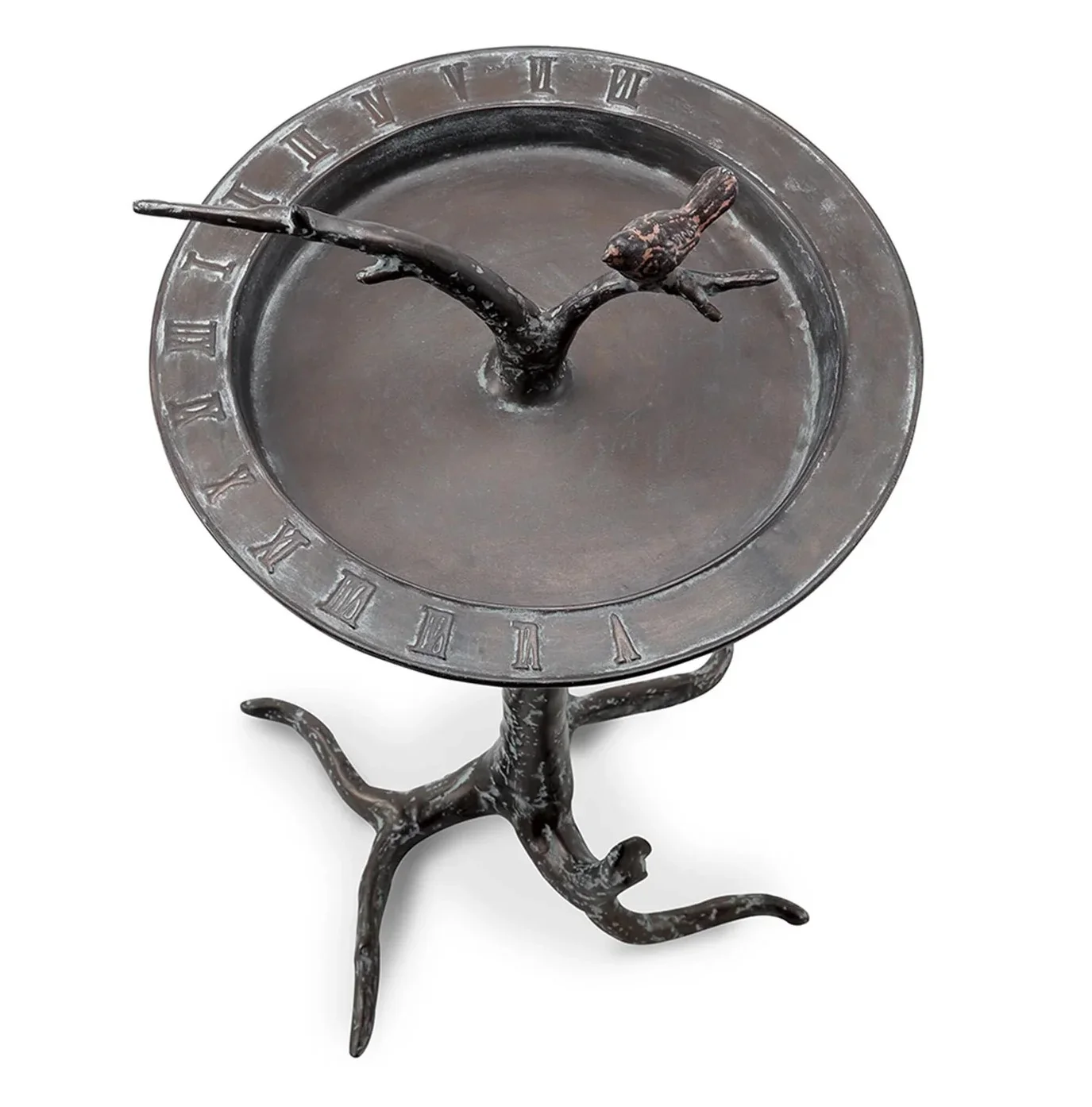 Bird & Twig Antique Bronze Metal Garden Birdbath