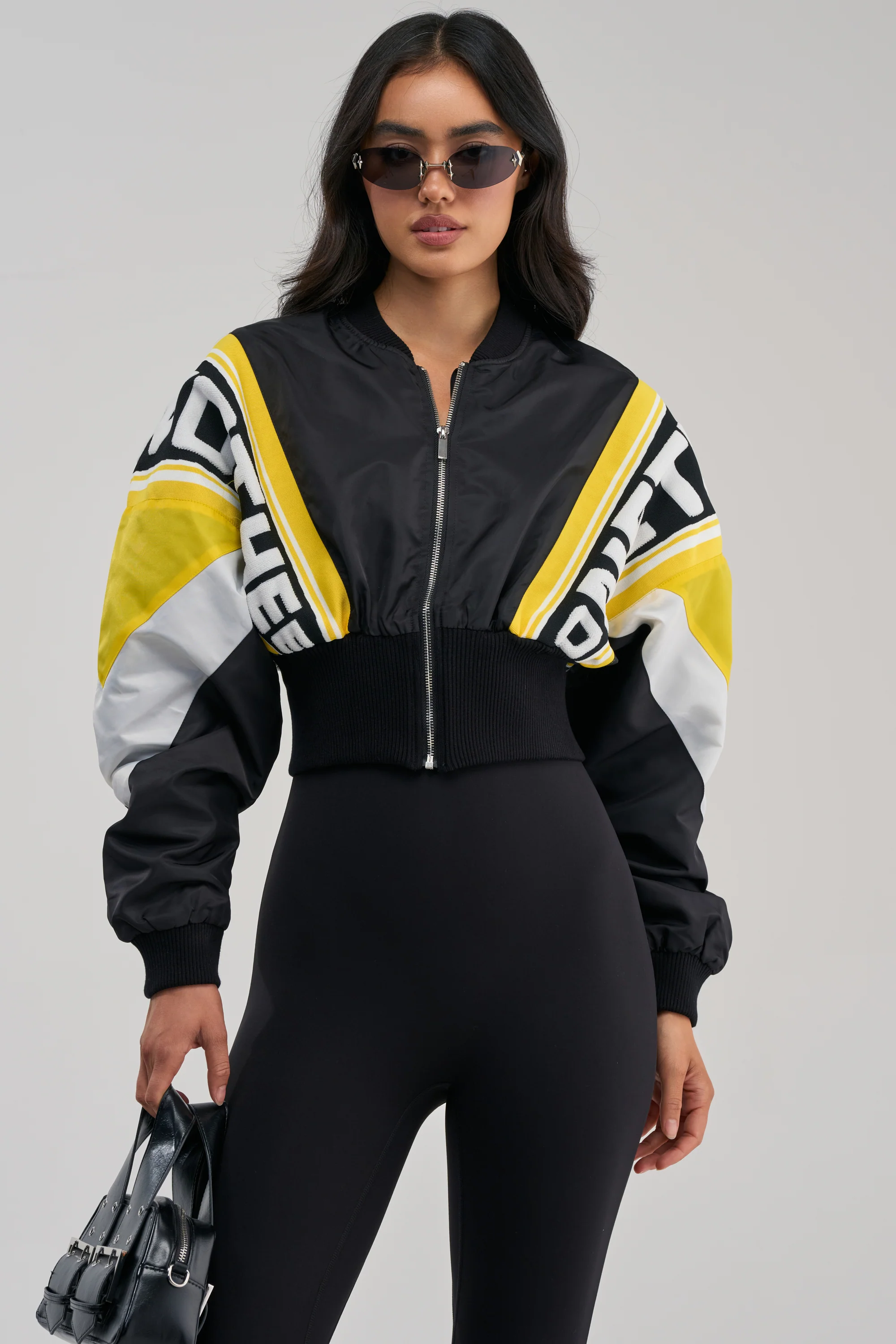 PHOENIX MIXED MEDIA BOMBER IN YELLOW - Akira Store