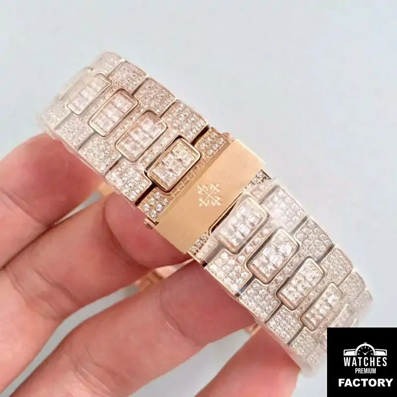 Patek Philippe Nautilus Jumbo 5719 / 1G-001 Rose Gold Diamonds Dial