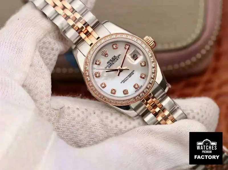 Rolex Lady Datejust Two Tone Bracelet 28MM Enamel Dial