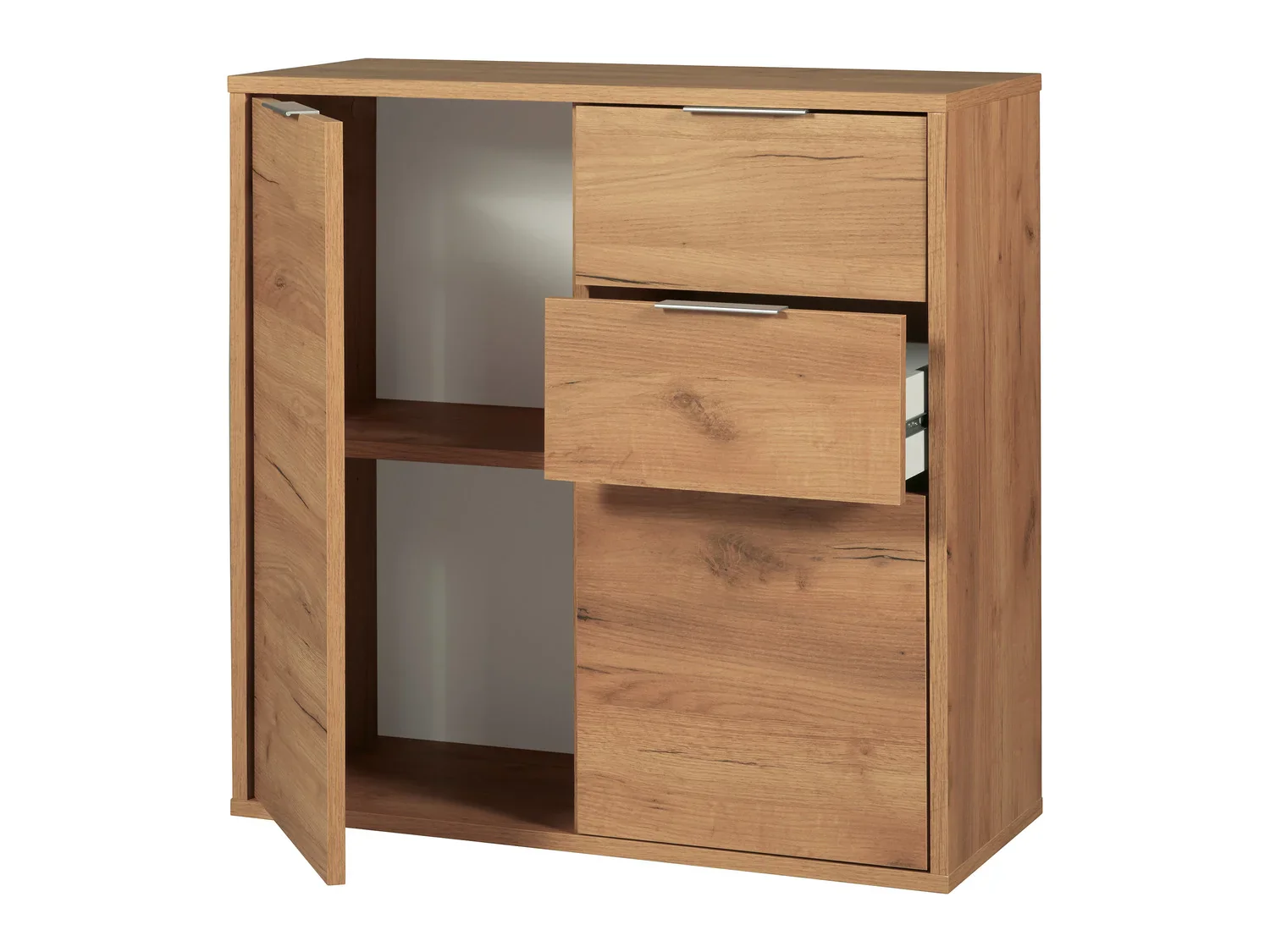 LIVARNO home Commode Verona 2 tiroirs 2 compartiments, 80 x 80 x 35 cm, imitation chne