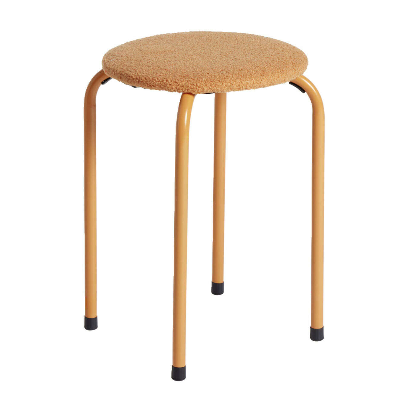 Tabouret rond bas empilable Lola métal beige Ø38xH50cm