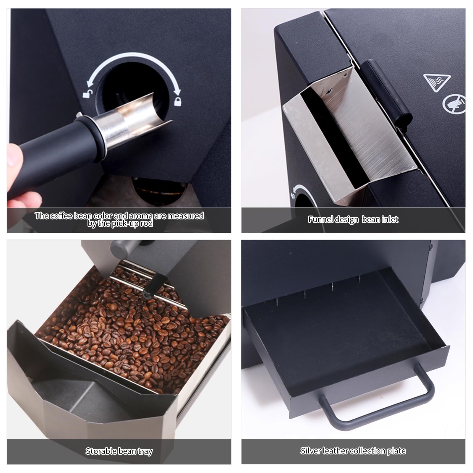 Electric Coffee Bean Roaster Machine, 500g Capacity, 110V, Home Use with Smoke Filter