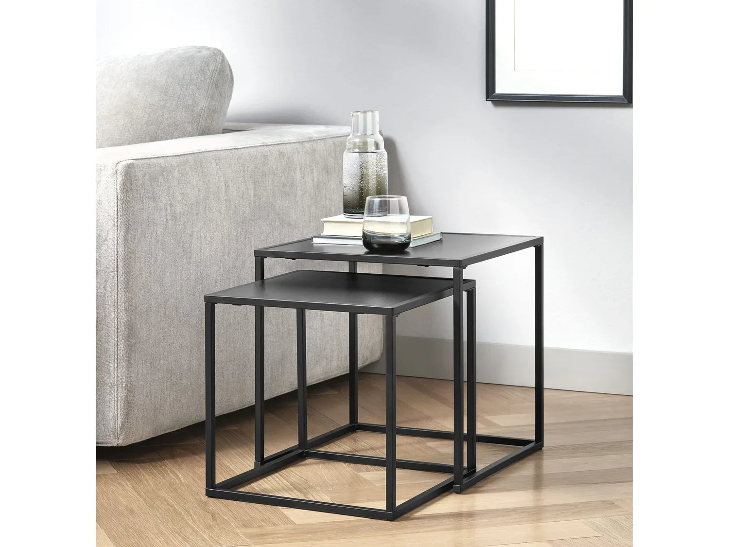 LIVARNO home Set de 2 tables d'appoint San Diego, noir
