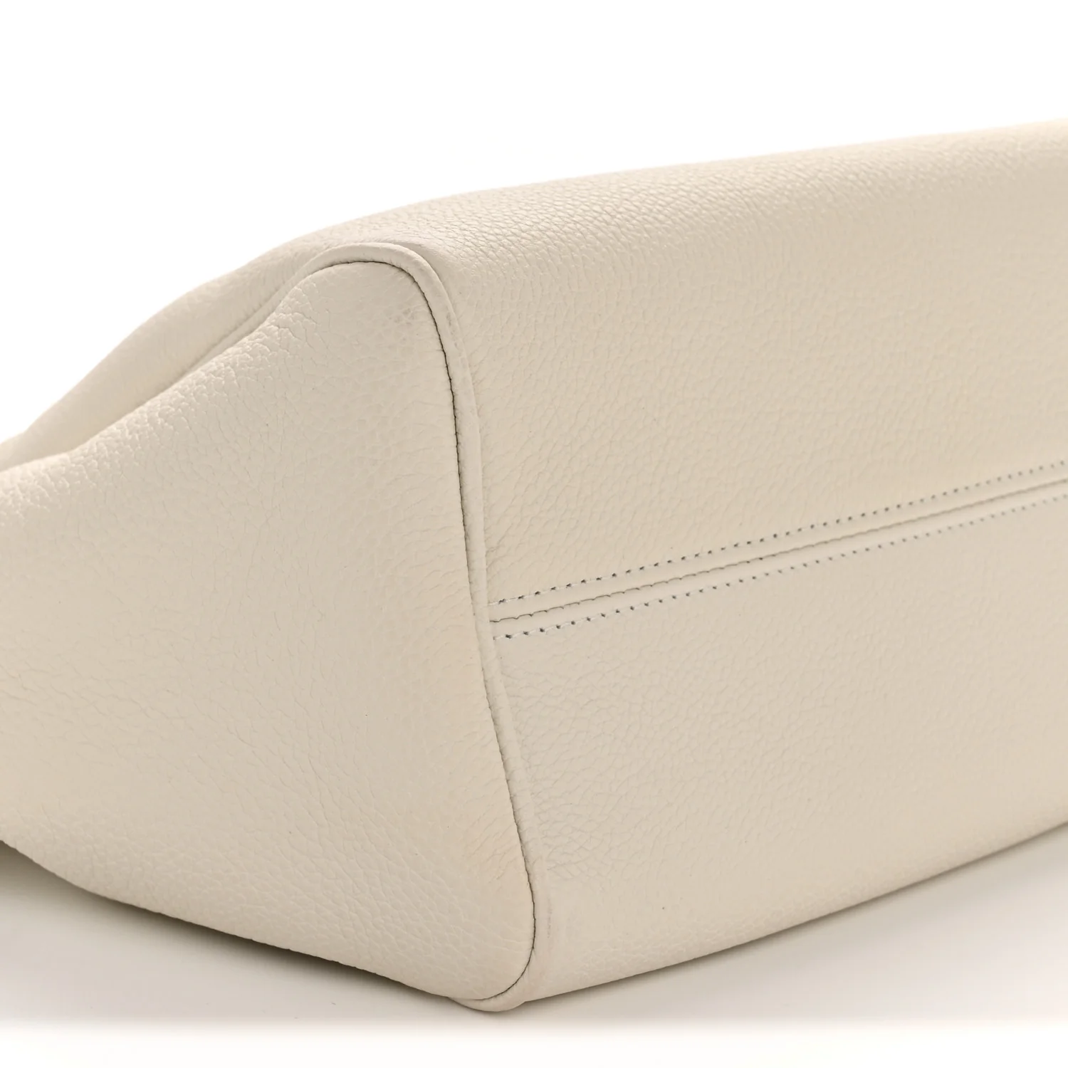 Calfskin Cuir Small Triomphe Cabas Drawstring White