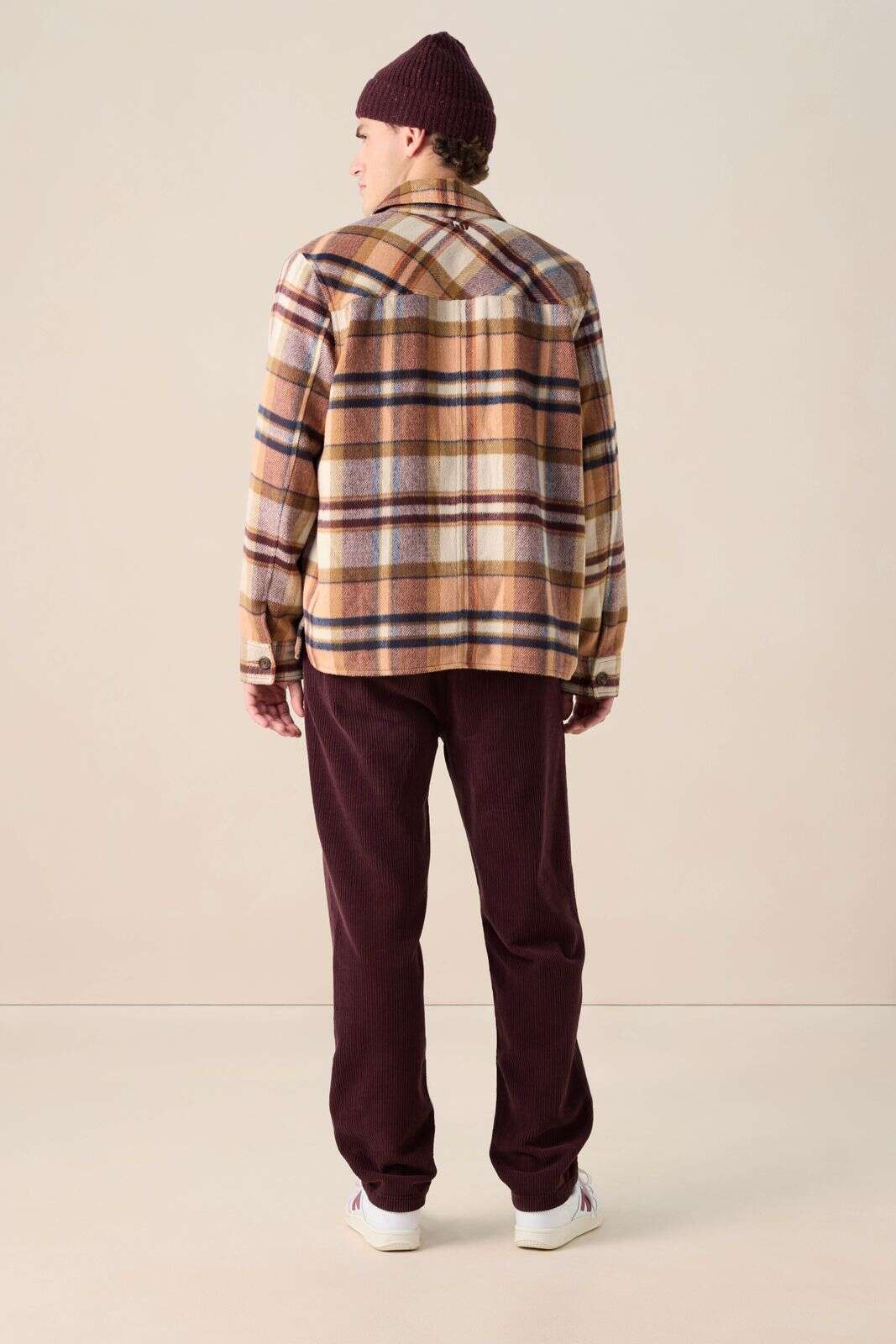 Oranje geruit overhemd