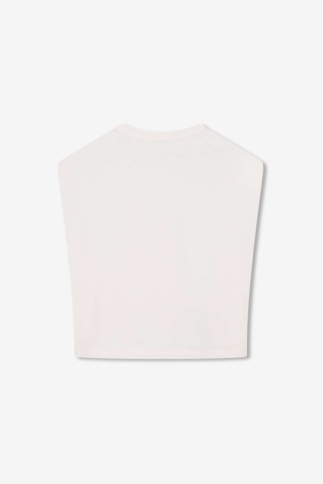 Wit mouwloos T-shirt