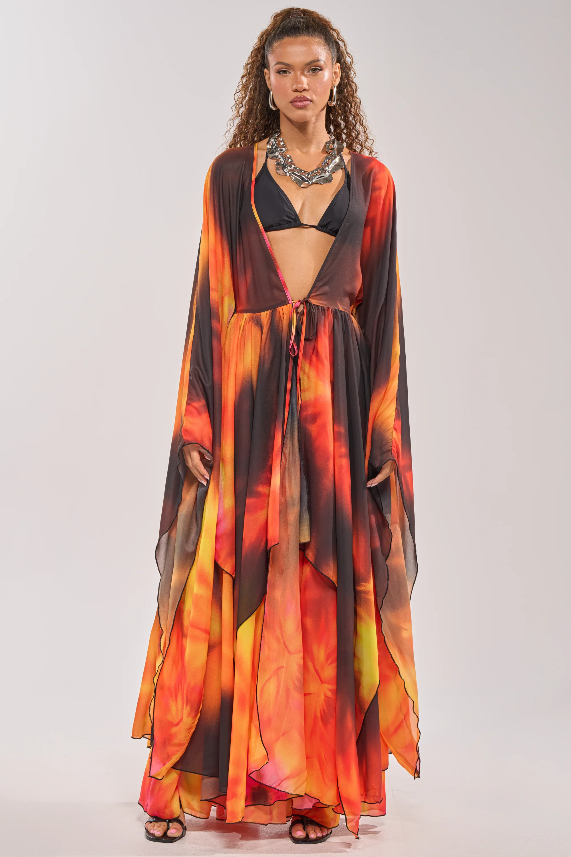 GIRL ON FIRE CHIFFON CARDIGAN - Akira Store