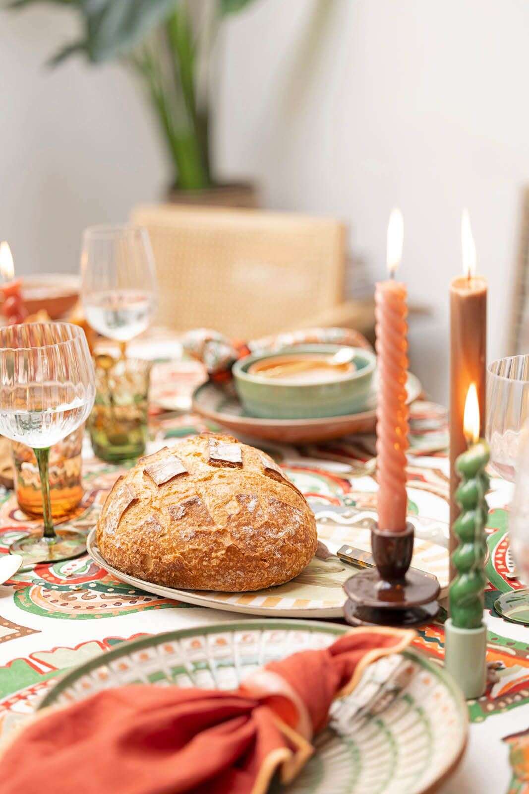 Bruine ruffle kandelaar medium