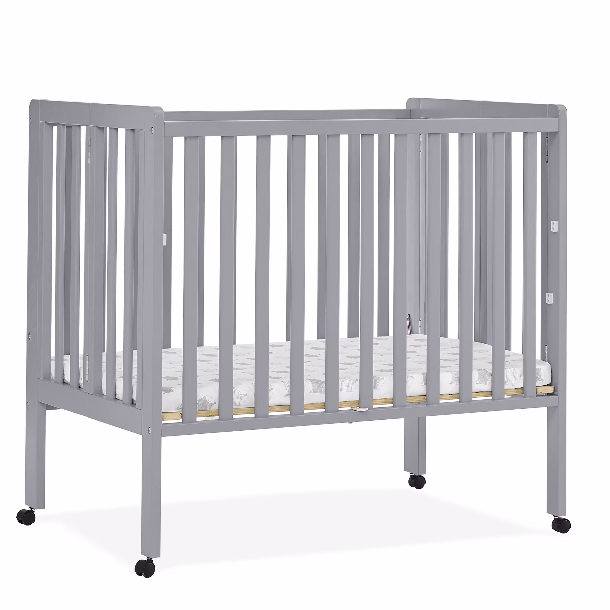 Lee Portable Folding Mini Crib with 1.5-Inch Mattress Greenguard Gold Certified, Bianca White(Bianca White/Single) - Image 3