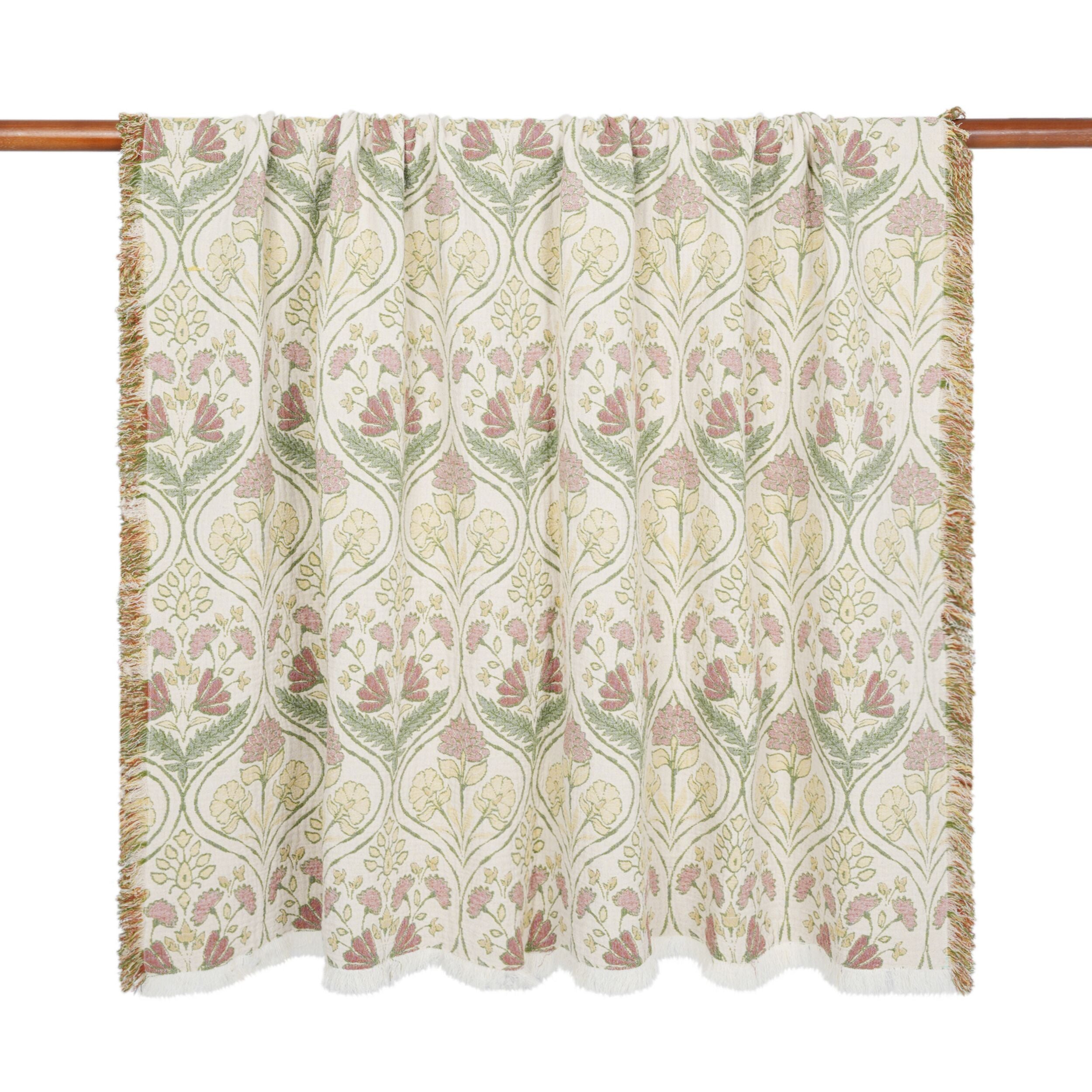Jacquard Garden Cotton Throw 130x170cm Damask