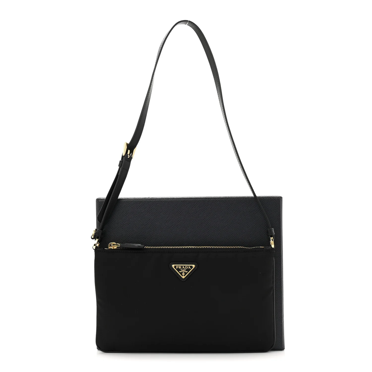 Re-Nylon Saffiano Pouch Black
