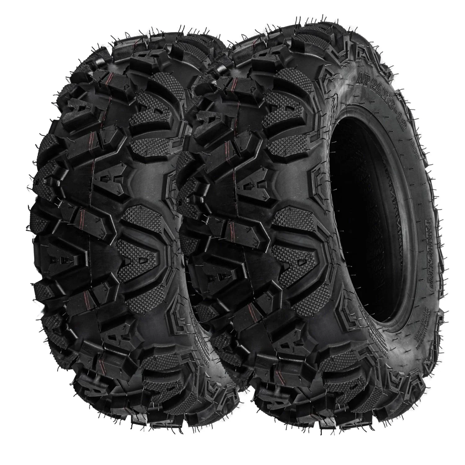 FORERUNNER 24x8-12 ATV Tires, All Terrain KNIGHT (Pack of 2, Tubeless)