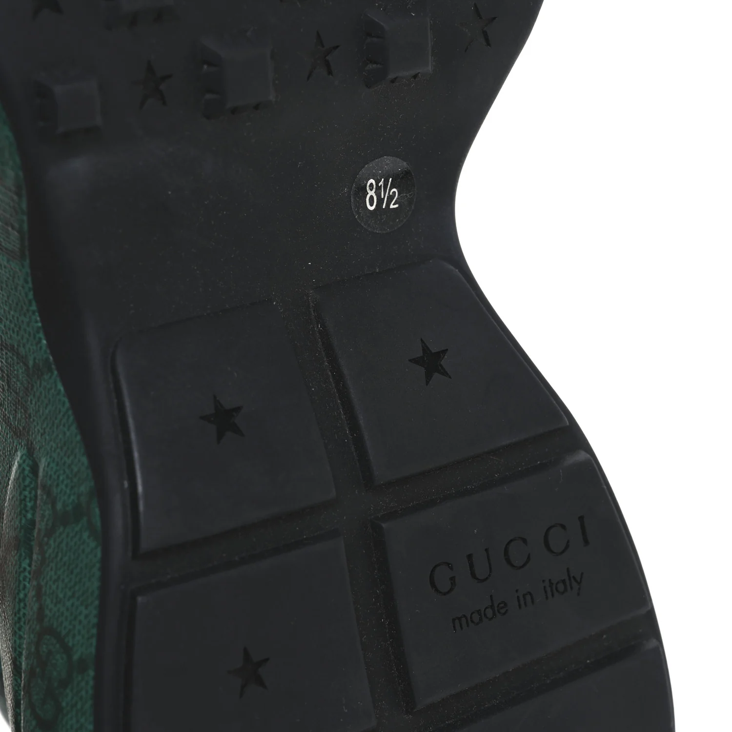 GG Supreme Monogram Mens Rhyton Sneakers 8.5 Black Green