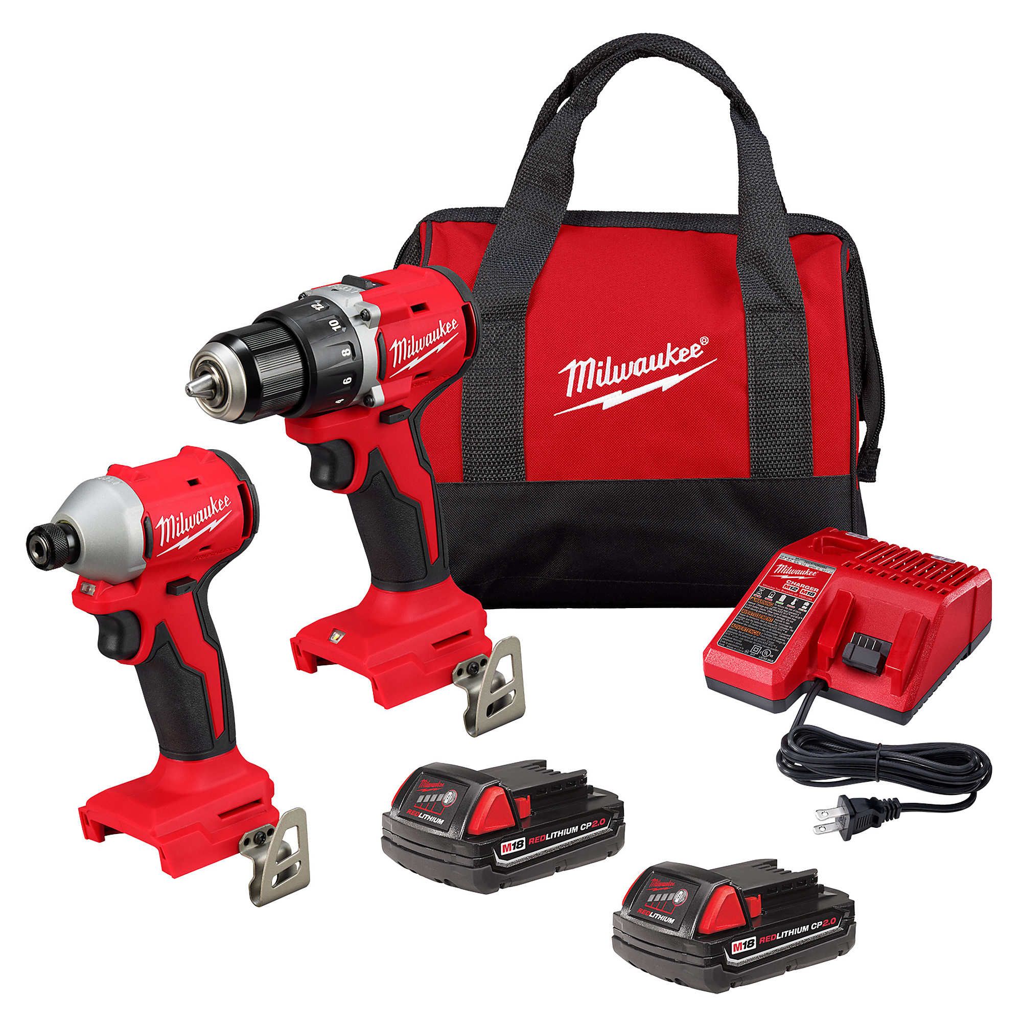 Milwaukee, kit combiné compact sans balais M18 (2 outils)