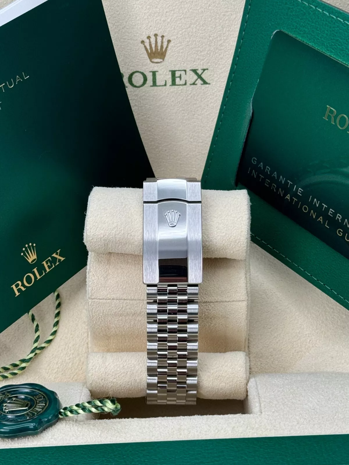 [Super Clone]RLX  Datejust 36mm 126234-0055 Olive Green Palm Motif Diamond Dial Jubilee Stainless Steel Watch